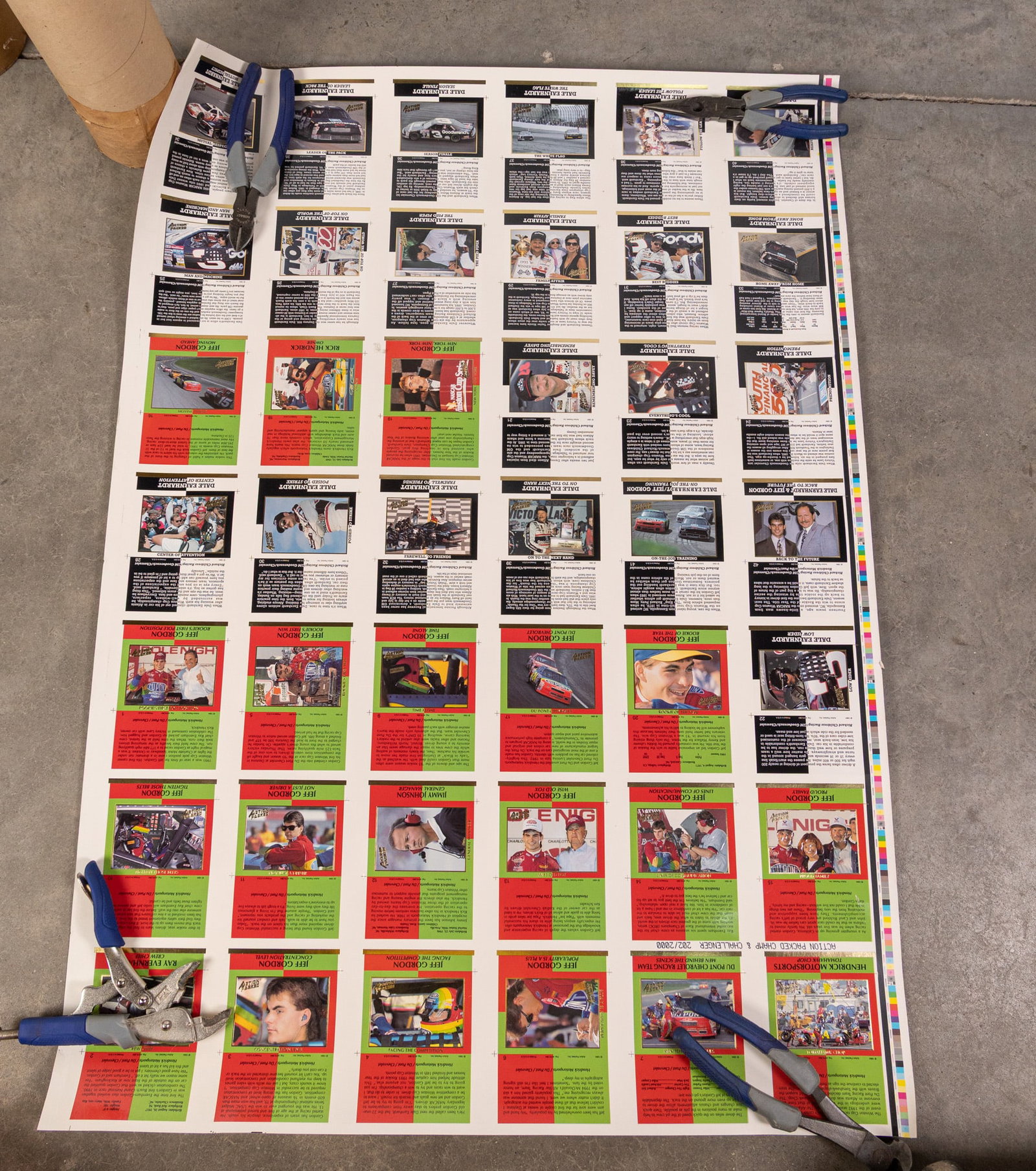 Three Uncut Nascar Trading Card Posters - 2