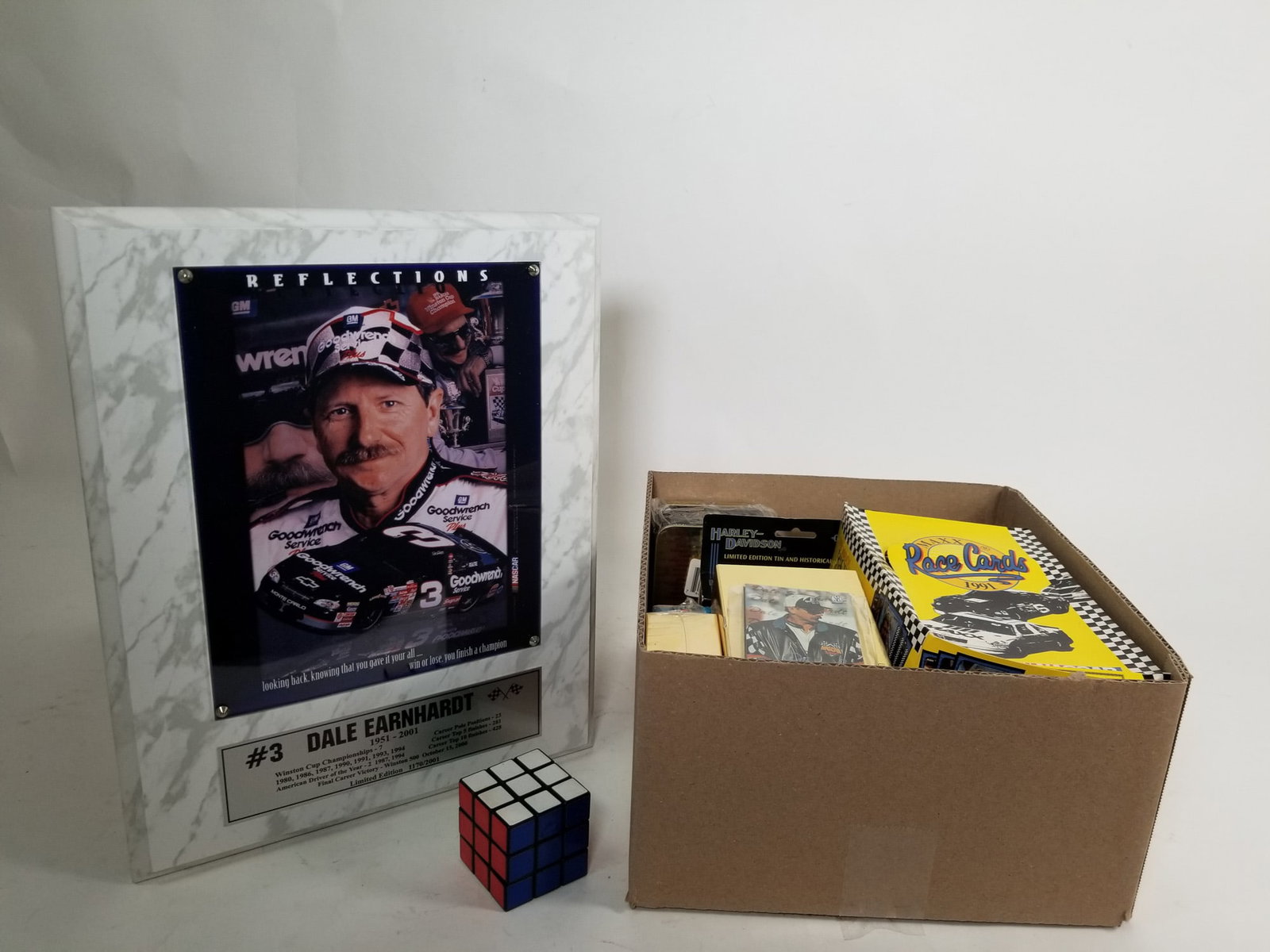 Assortment of Vintage Racing Memorabilia ft. Dale Earnhardt "Reflections" Commemorative Plaque - 2