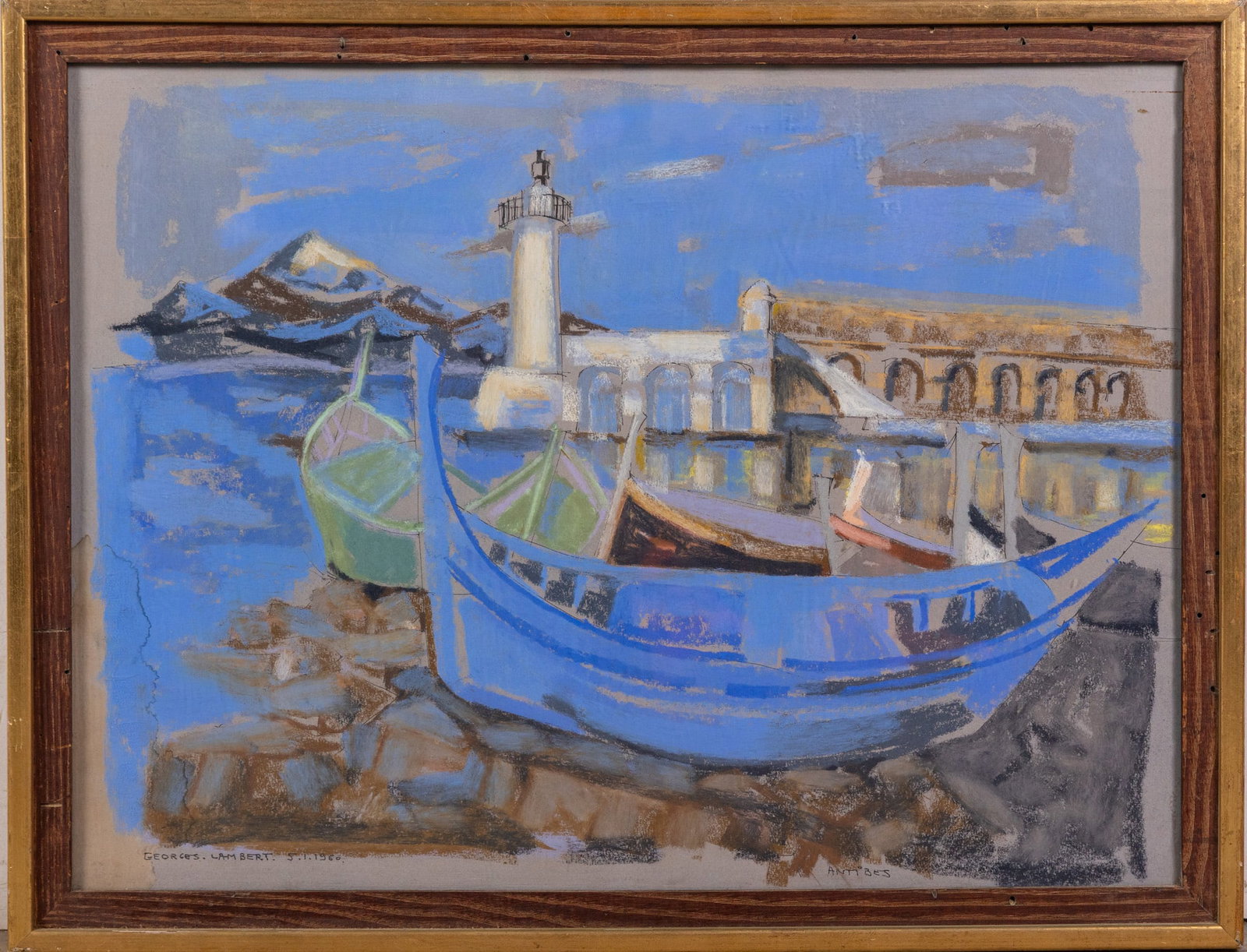 Georges Lambert (French, 1919-1998) - "Antibes", Pastel: Georges Lambert (French, 1919-1998) - "Antibes", Pastel Size 20" x 26" Literature Brooks Auction – Online Auction Terms & Conditions Contact: (856) 694-2960 | info@brooks.auction READ BEFORE