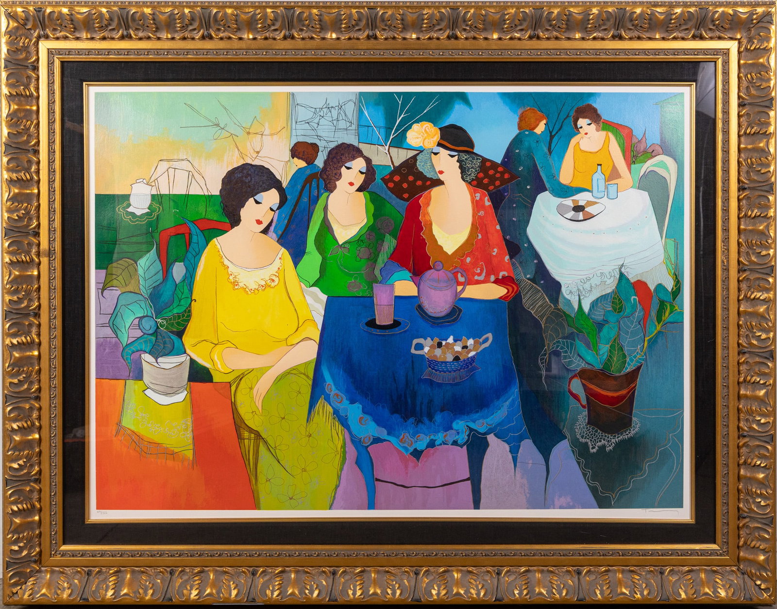 Itzchak Tarkay (1935-2021) - "Tea at the Club", Serigraph on Wove paper: Appraised Value: $1650.00 USD Size 38" x 49" Literature Brooks Auction – Online Auction Terms & Conditions Contact: (856) 694-2960 | info@brooks.auction READ BEFORE YOU BID: We want you