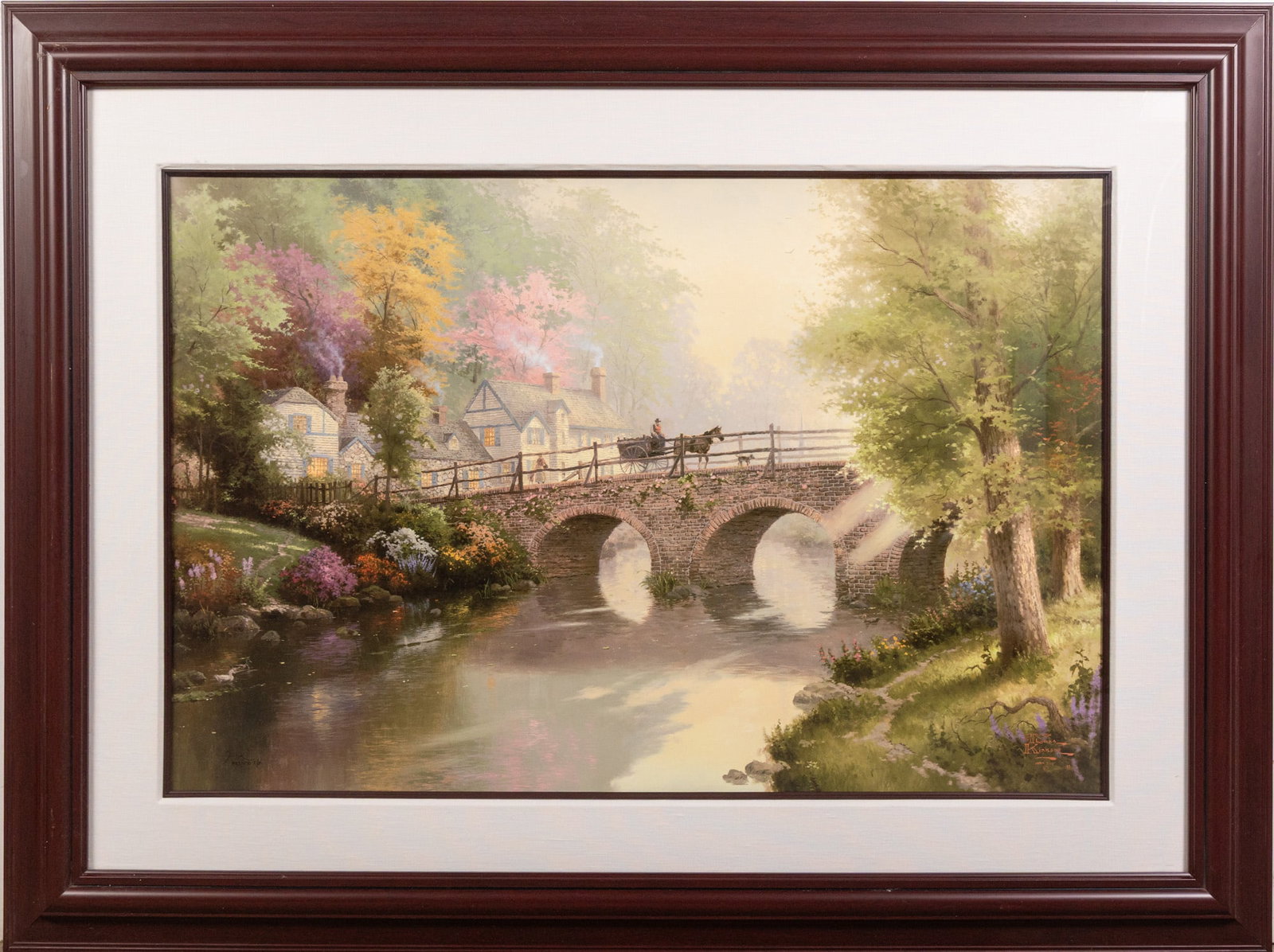 Thomas Kinkade (1958-2012) - "Hometown Bridge (Medium)", Offset Litho: Appraised Value: $930.00 USD Size 36" x 48" Literature Brooks Auction – Online Auction Terms & Conditions Contact: (856) 694-2960 | info@brooks.auction READ BEFORE YOU BID: We want you to feel
