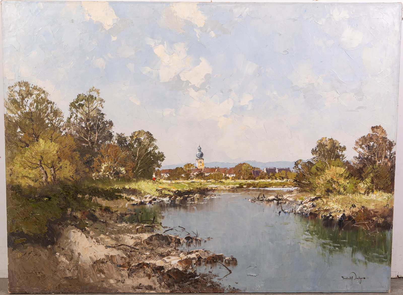 Erich Paulsen (German,1932-2015) - River Landscape, Oil on Canvas (1 of 2)