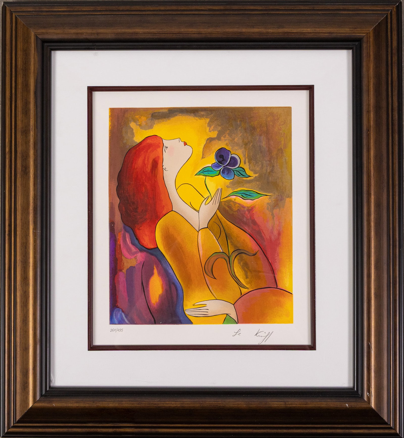 Linda Le Kinff (b. 1949) - "Douceur", 119/145 Serigraph on Wove Paper: Appraised Value: $325.00 USD Size 22" x 19" Literature Brooks Auction – Online Auction Terms & Conditions Contact: (856) 694-2960 | info@brooks.auction READ BEFORE YOU BID: We want you t