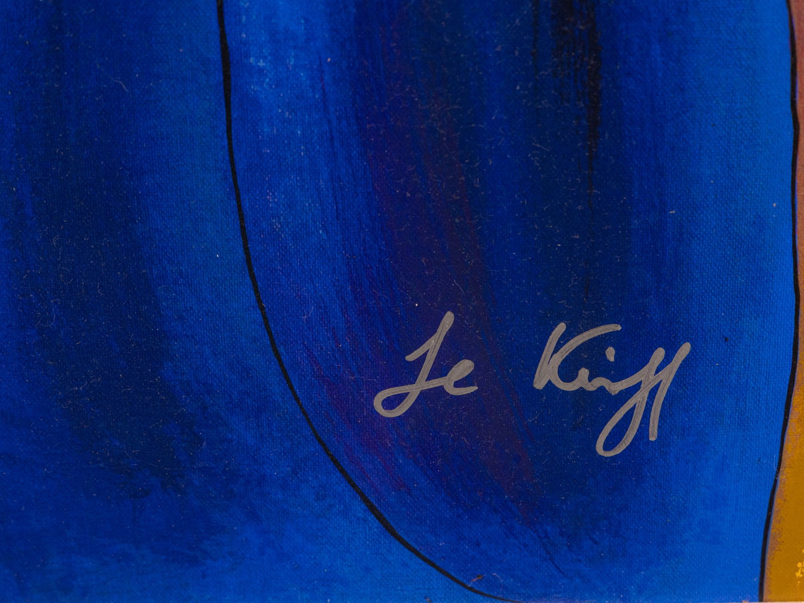 Linda Le Kinff (b. 1949) - "Jeanet", Serigraph on Canvas - 2