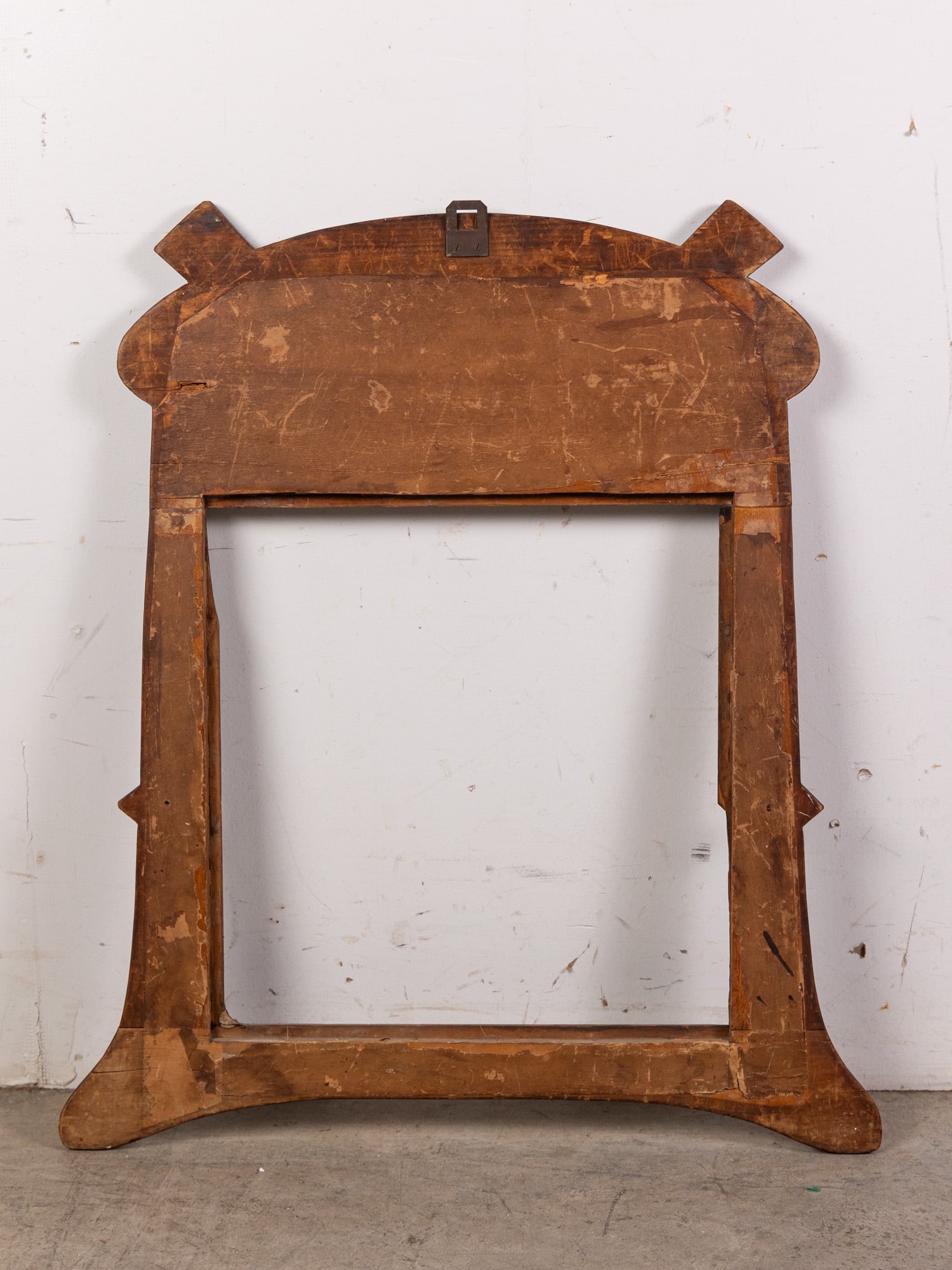 Antique Folk Art Hand Carved Windmill Motif Wood Frame - 3