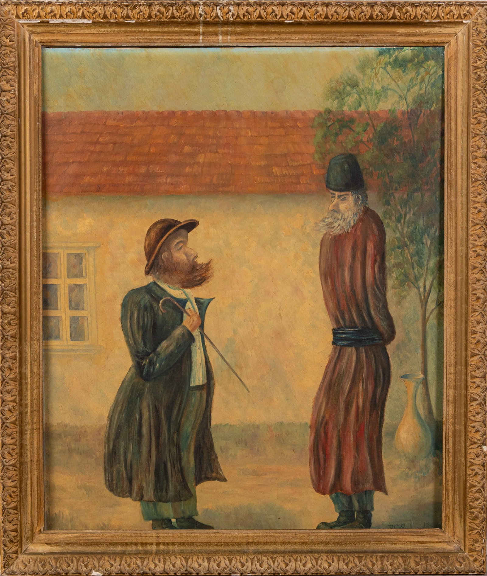 B.G. Schmidt - Whimsical Judaica Scene, Oil on Canvas: B.G. Schmidt - Whimsical Judaica Scene, Oil on Canvas Size 35" x 29" Literature Brooks Auction – Online Auction Terms & Conditions Contact: (856) 694-2960 | info@brooks.auction READ BEFORE YOU