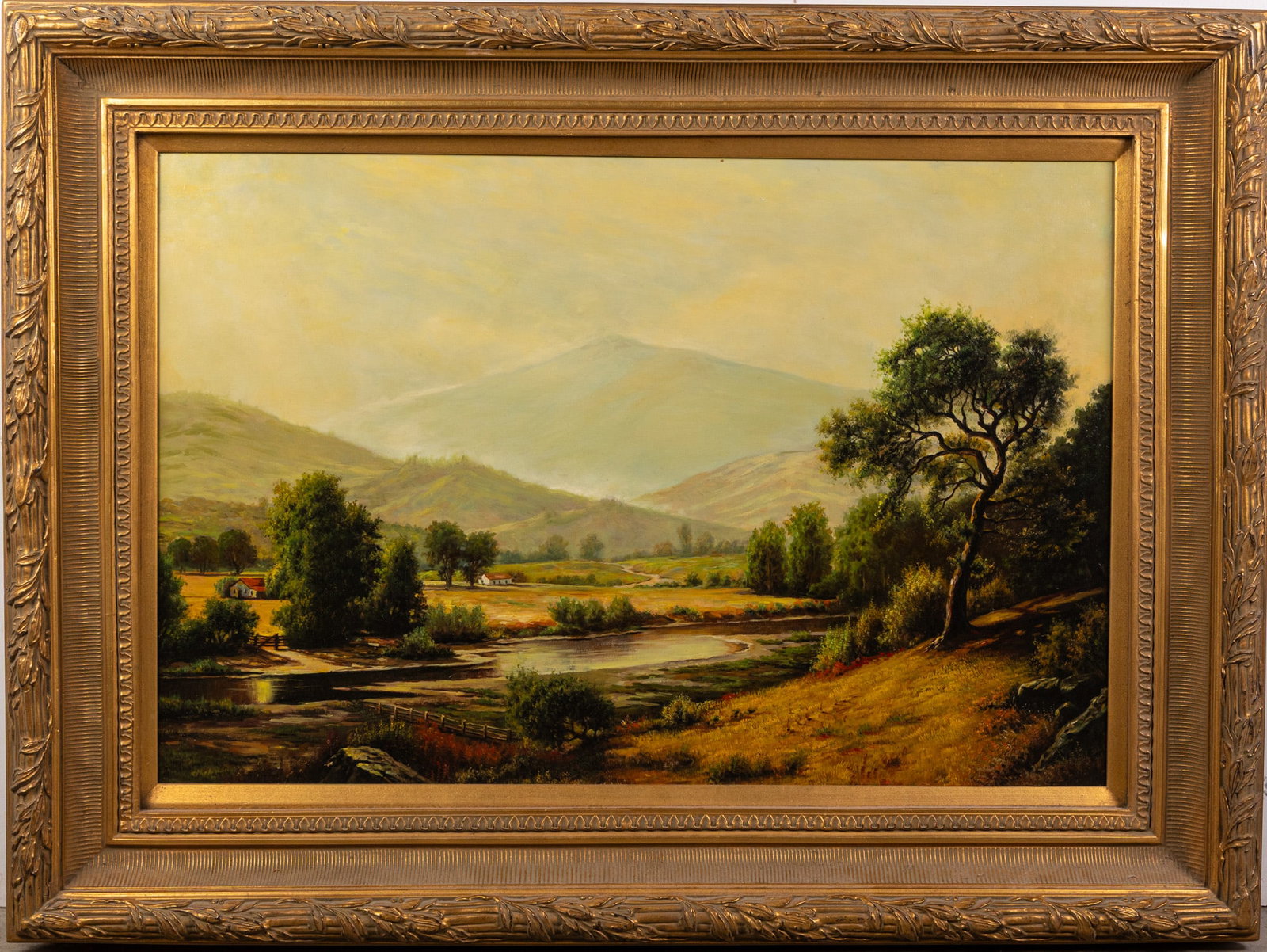 Hudson River School-style Pastoral Landscape, Oil on Canvas (1 of 1)