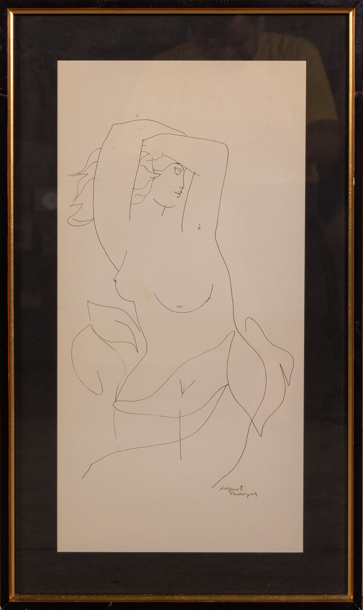 Augusto Rodrigues (1913-1993) - Female Nude Minimalist Line Study: Hand signed in pencil Size 29" x 17" Literature Brooks Auction – Online Auction Terms & Conditions Contact: (856) 694-2960 | info@brooks.auction READ BEFORE YOU BID: We want you to feel