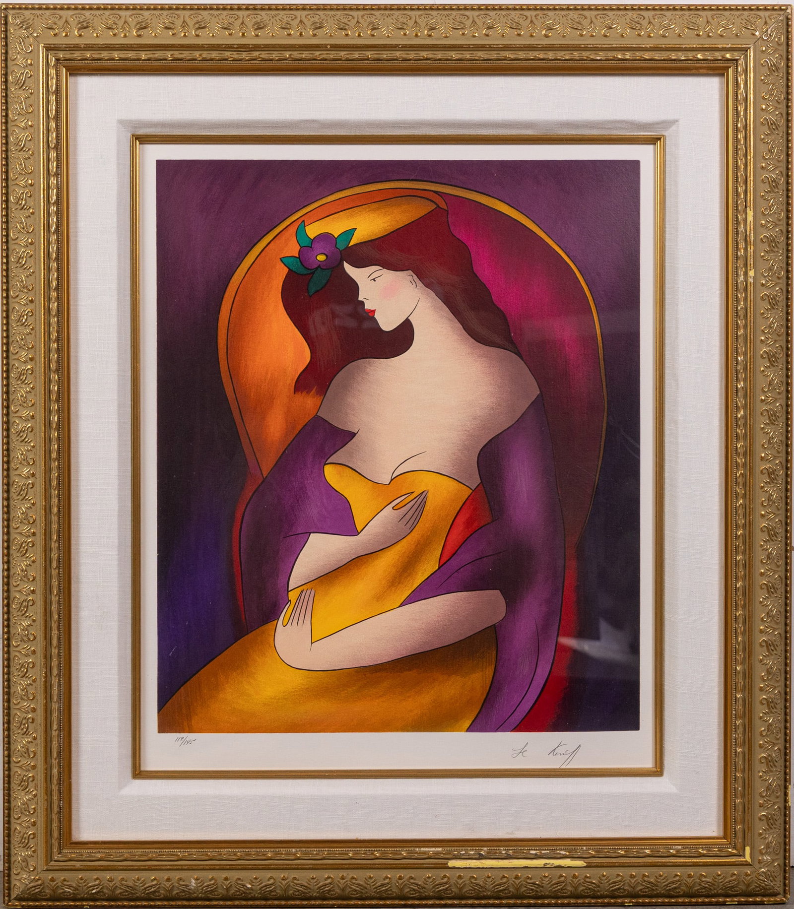 Linda Le Kinff (b. 1949) - "Geraldine in Reflection", Serigraph on Wove Paper: Signed in pencil and numbered 199/145 Size 27" x 23" Literature Brooks Auction – Online Auction Terms & Conditions Contact: (856) 694-2960 | info@brooks.auction READ BEFORE YOU BID: We w
