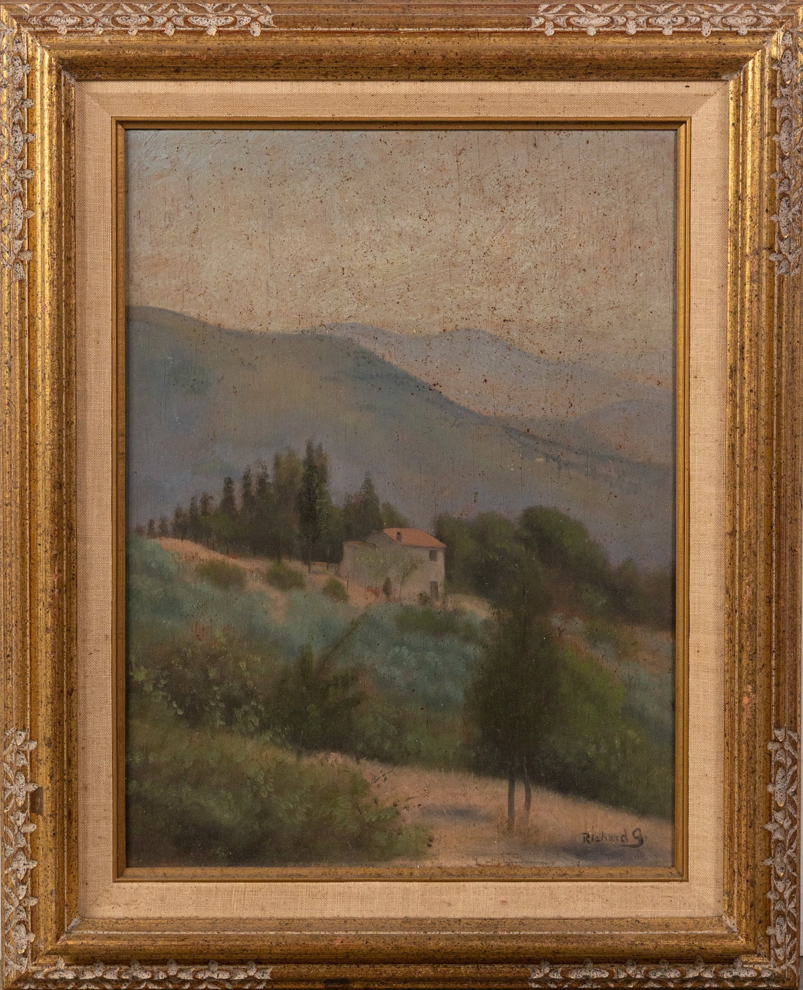 Richard G. - Countryside Villa Nestled Among Rolling Hills, Oil on Wood: Richard G. - Countryside Villa Nestled Among Rolling Hills, Oil on Wood Size 21" x 17" Literature Brooks Auction – Online Auction Terms & Conditions Contact: (856) 694-2960 |