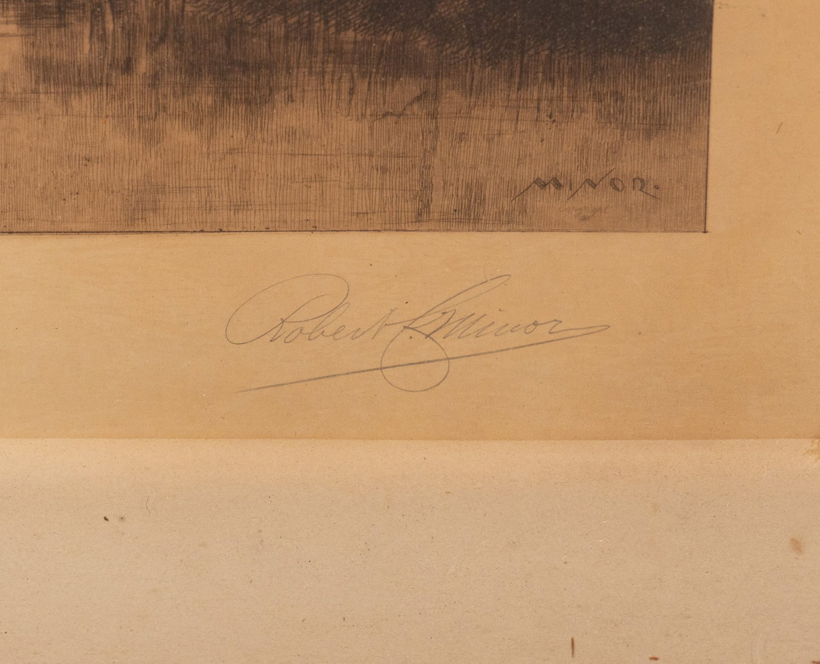 Robert C. Minor (1840-1904) - c.1887 Land Scape Scene, Pencil Signed Print - 2