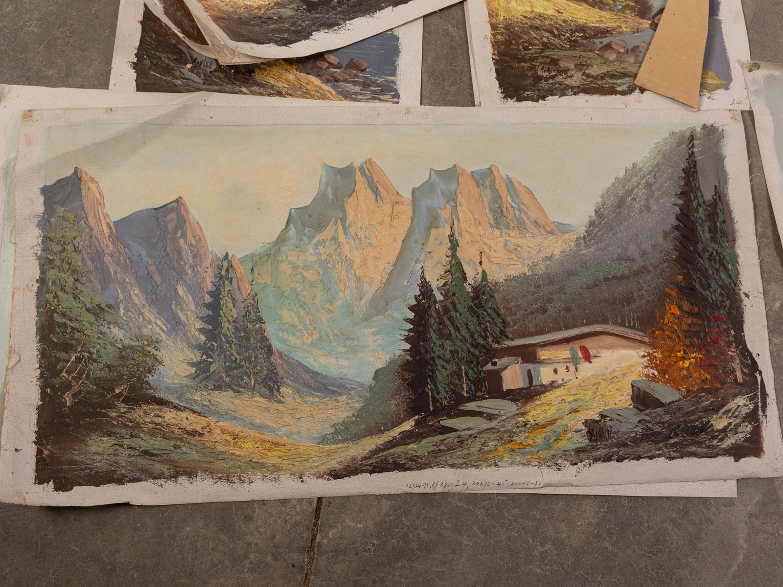 Large Grouping of Landscape Illustrations, Oil on Canvas - 6