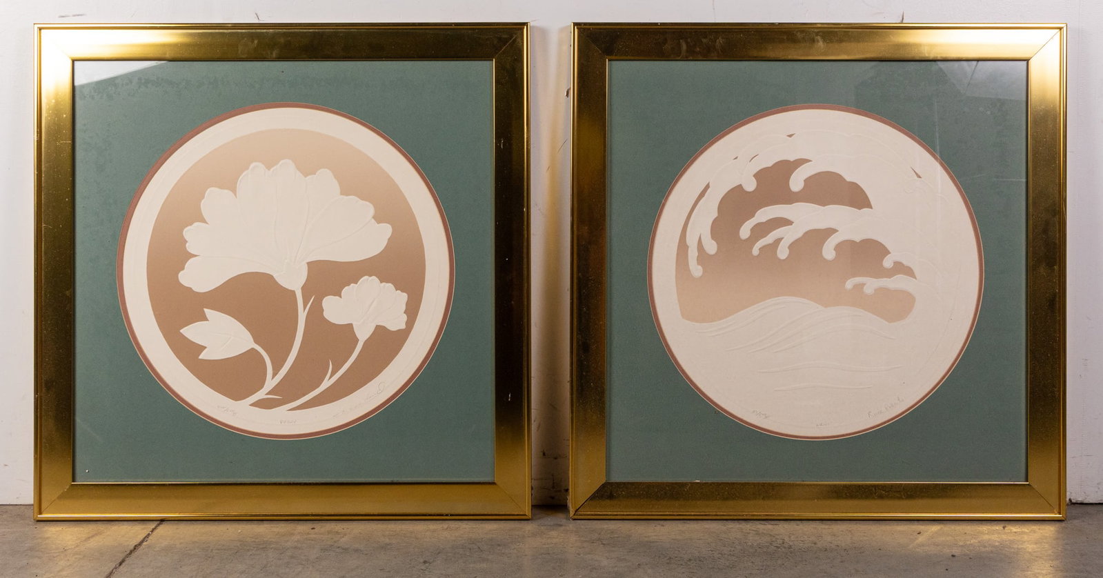 David Allgood - (2) Post-Modern Embosed Serigraphs: "Peony" and "Waves" Size 27" x 27" Literature Brooks Auction – Online Auction Terms & Conditions Contact: (856) 694-2960 | info@brooks.auction READ BEFORE YOU BID: We want you to feel confident