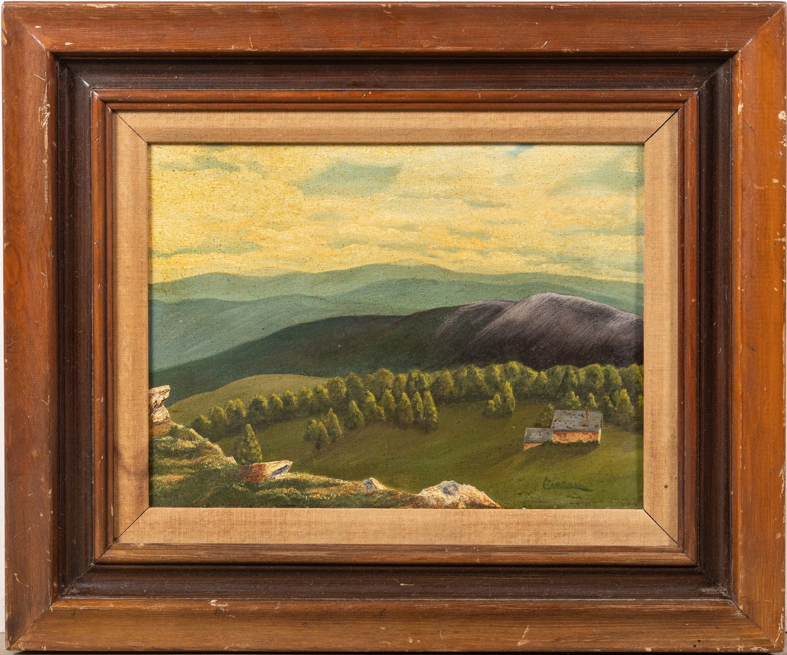 c.1977 Linda C. Carroll - "Blue Ridge Haven", Oil on Canvas: Signed en verso Size 20" x 24" Literature Brooks Auction – Online Auction Terms & Conditions Contact: (856) 694-2960 | info@brooks.auction READ BEFORE YOU BID: We want you to feel confident