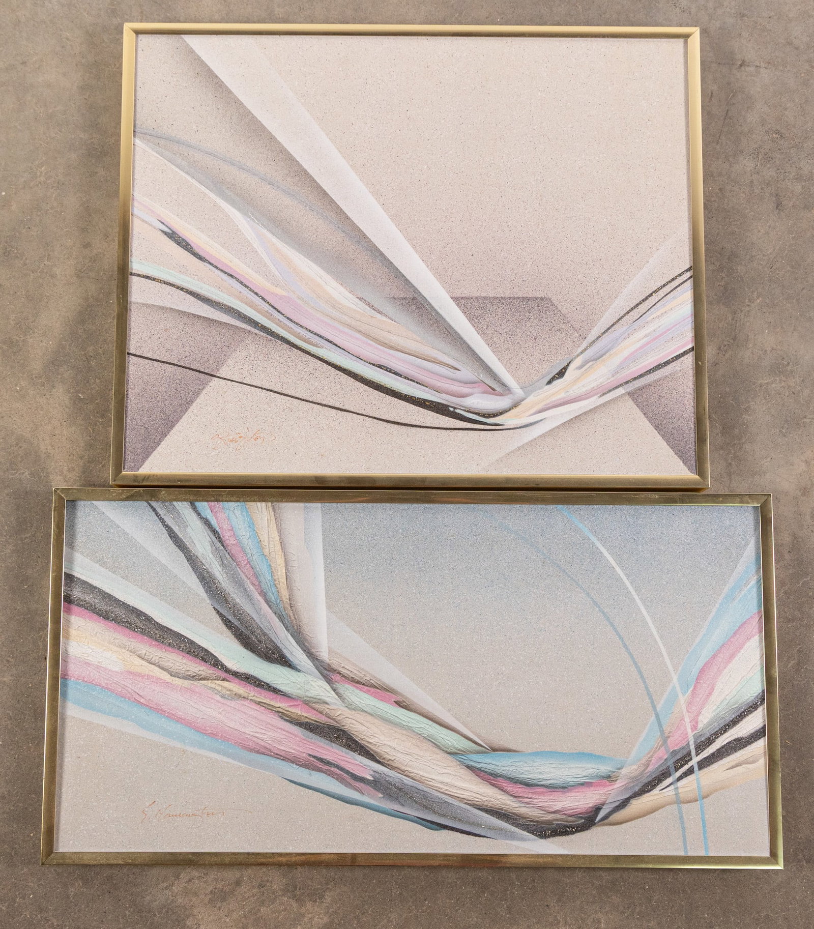 (2) Postmodern Abstract Paintings in the manner of Elba Alvarez: Signed in Orange Ink Size 17" x 21" Literature Brooks Auction – Online Auction Terms & Conditions Contact: (856) 694-2960 | info@brooks.auction READ BEFORE YOU BID: We want you to feel c