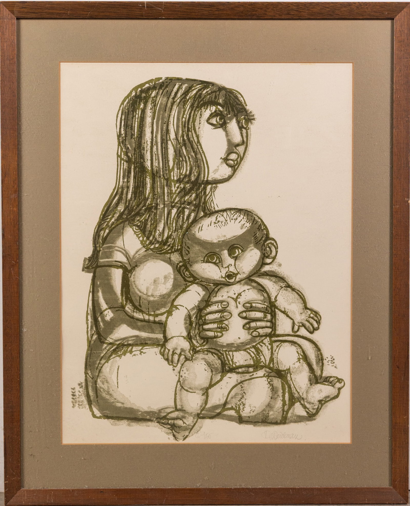 David Weidman (1921-2014) - "Mother and Child", Serigraph Print: David Weidman (1921-2014) - "Mother and Child", Serigraph Print Size 32" xx 26" Literature Brooks Auction – Online Auction Terms & Conditions Contact: (856) 694-2960 | info@brooks.auction READ