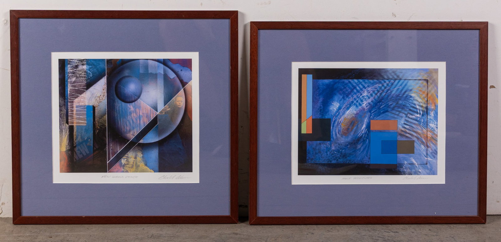 Charles Adams - (2) Abstract Lithographs, Pencil Signed: "New World Order" and "Space Reoriented" Size 16" x 17" Literature Brooks Auction – Online Auction Terms & Conditions Contact: (856) 694-2960 | info@brooks.auction READ BEFORE YOU BID: W