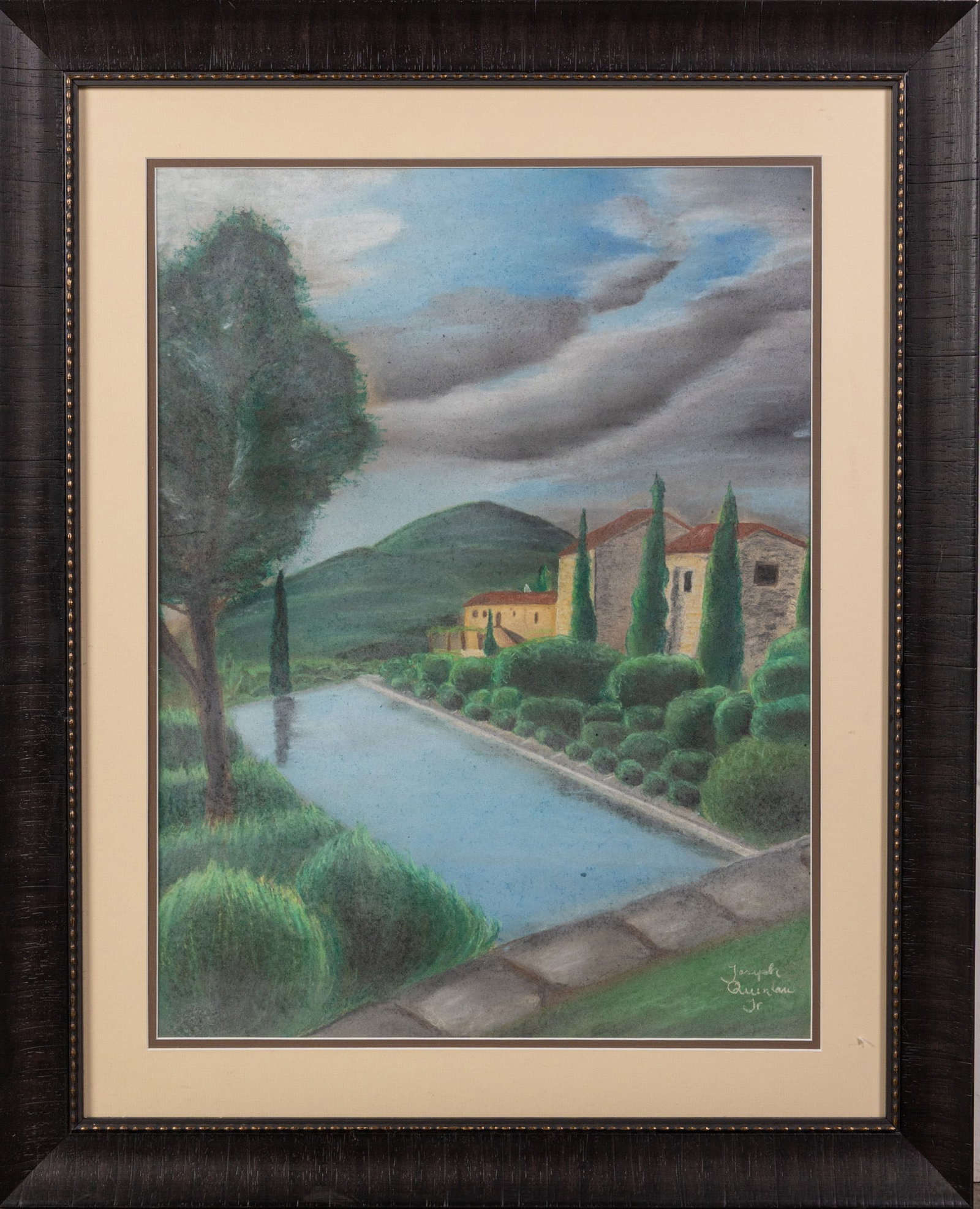 Joseph Quinlan Jr. - Tuscan Villa Landscape Scene, Pastel on Paper: Joseph Quinlan Jr. - Tuscan Villa Landscape Scene, Pastel on Paper Size 32" x 26" Literature Brooks Auction – Online Auction Terms & Conditions Contact: (856) 694-2960 | info@brooks.auction