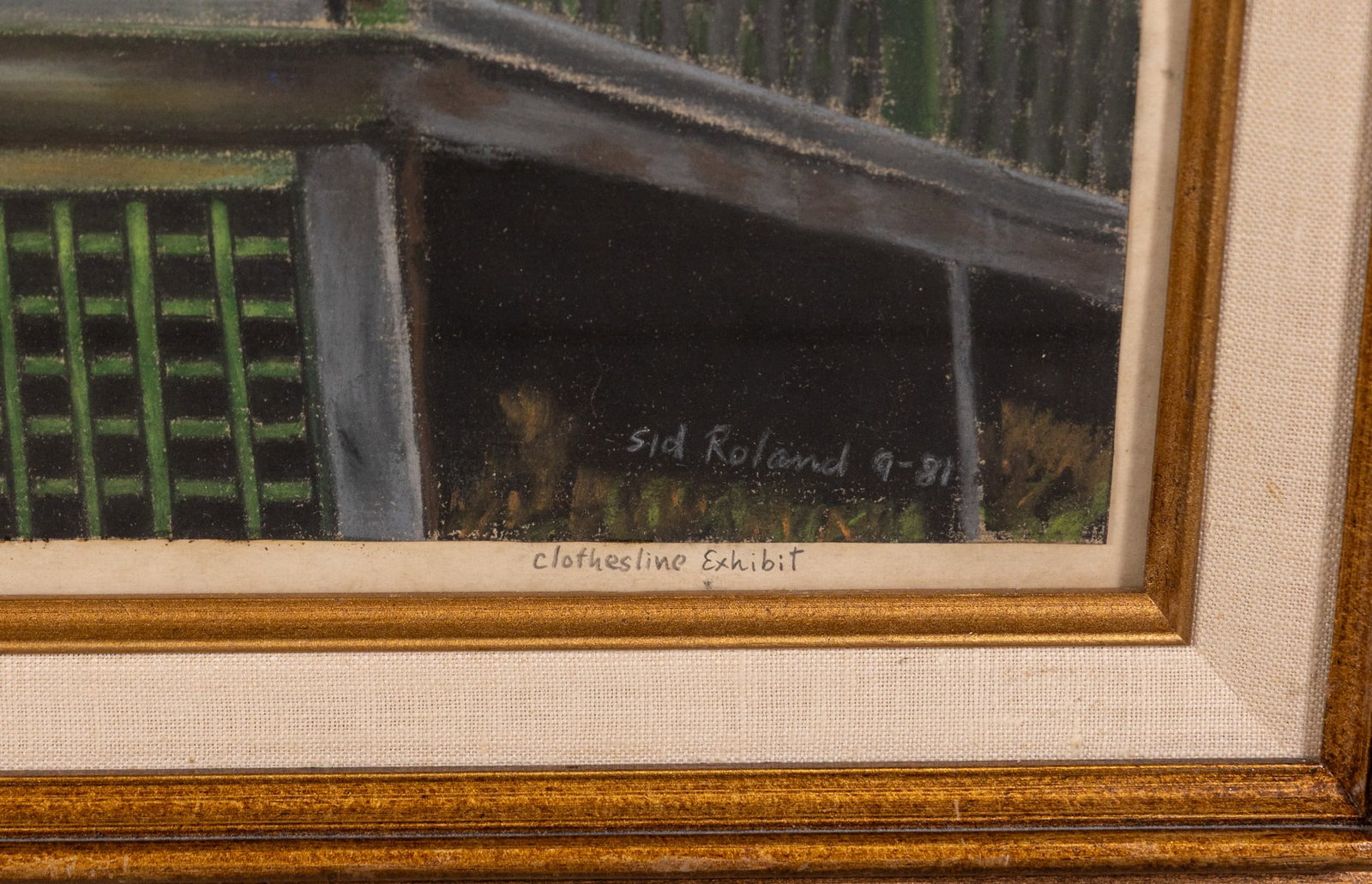 Sid Roland - c.1981 "Clothesline Exhibit", Pastel on Paper - 2