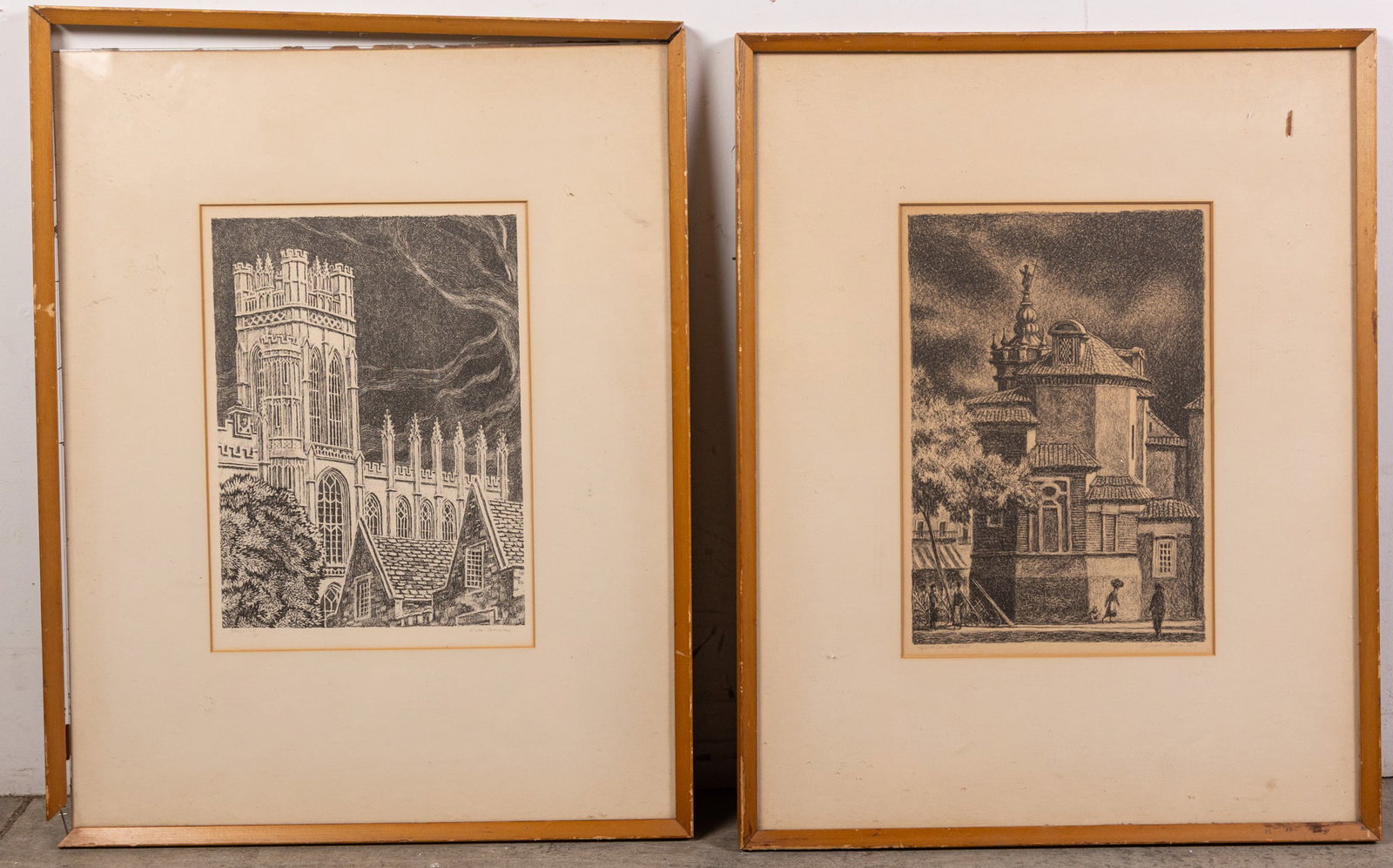 Oliver Fetterolf Grimley (1920-2013) - Pair of Architectural Focused Prints (1 of 3)