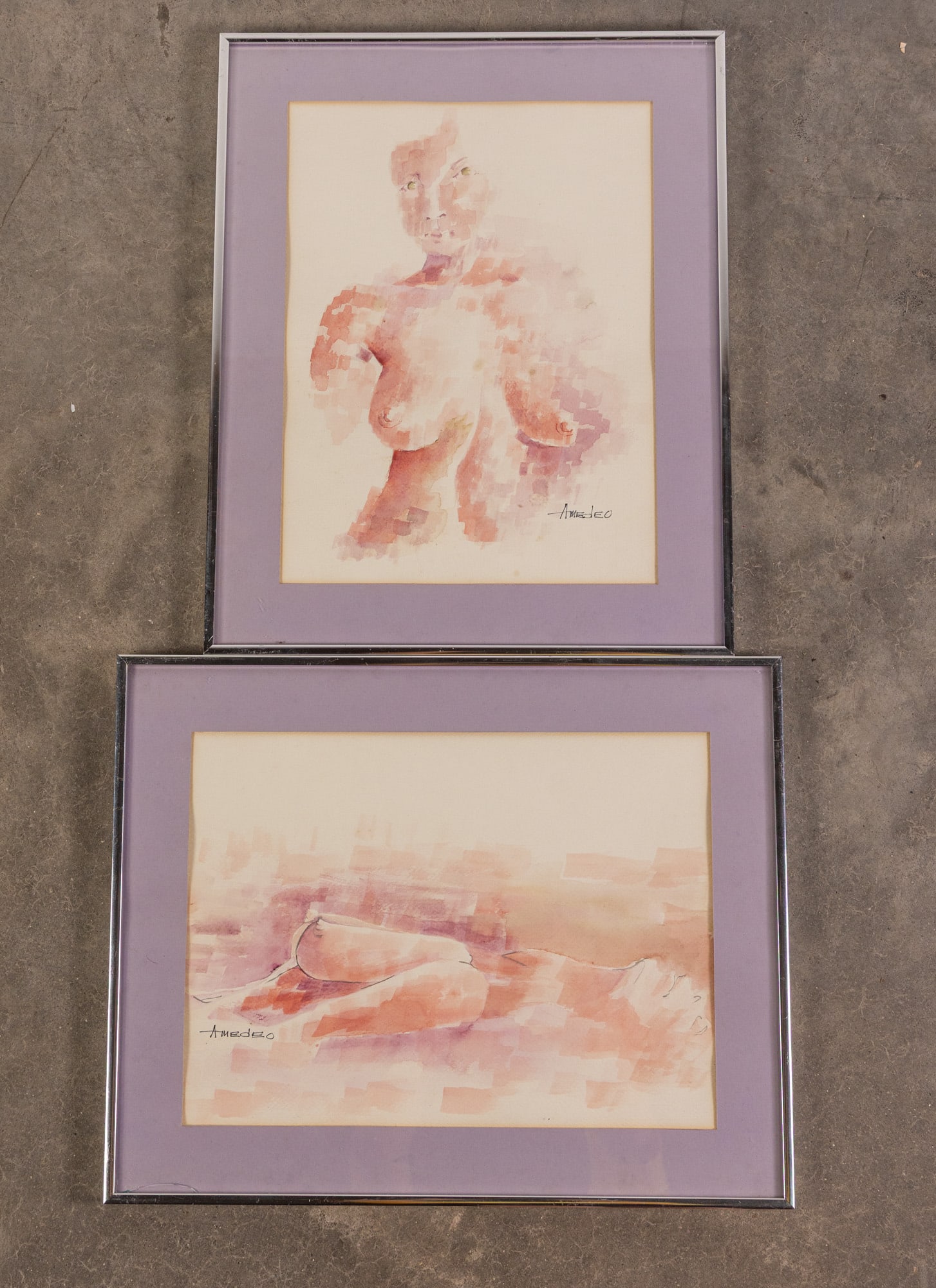 (2) Abstract Fragmentary Study of a Female Nudes, Watercolor and Wash: (2) Abstract Fragmentary Study of a Female Nudes, Watercolor and Wash Size 20" x 16" Literature Brooks Auction – Online Auction Terms & Conditions Contact: (856) 694-2960 | info@brooks.auction