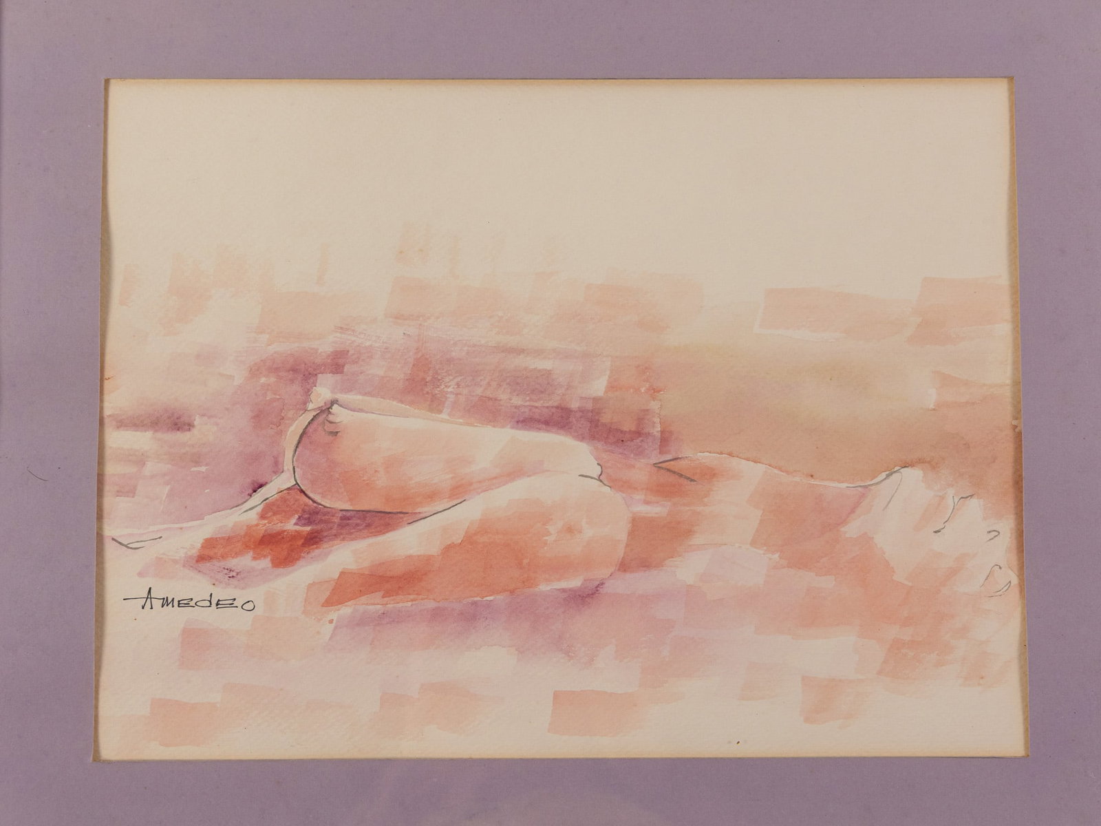 (2) Abstract Fragmentary Study of a Female Nudes, Watercolor and Wash - 2