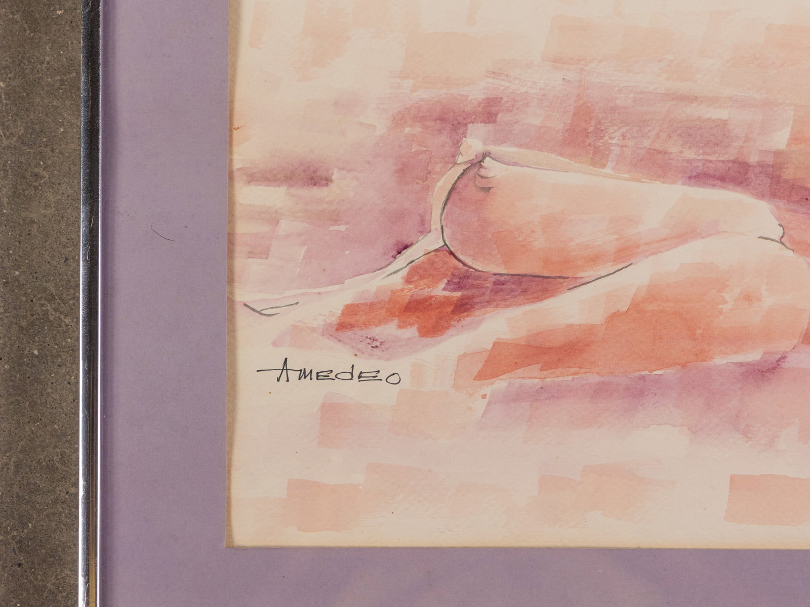 (2) Abstract Fragmentary Study of a Female Nudes, Watercolor and Wash - 3