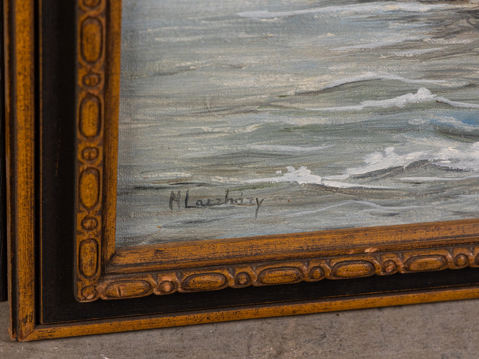 Pair of Vintage Nautical Maritime Painting, Oil on Canvas - 3