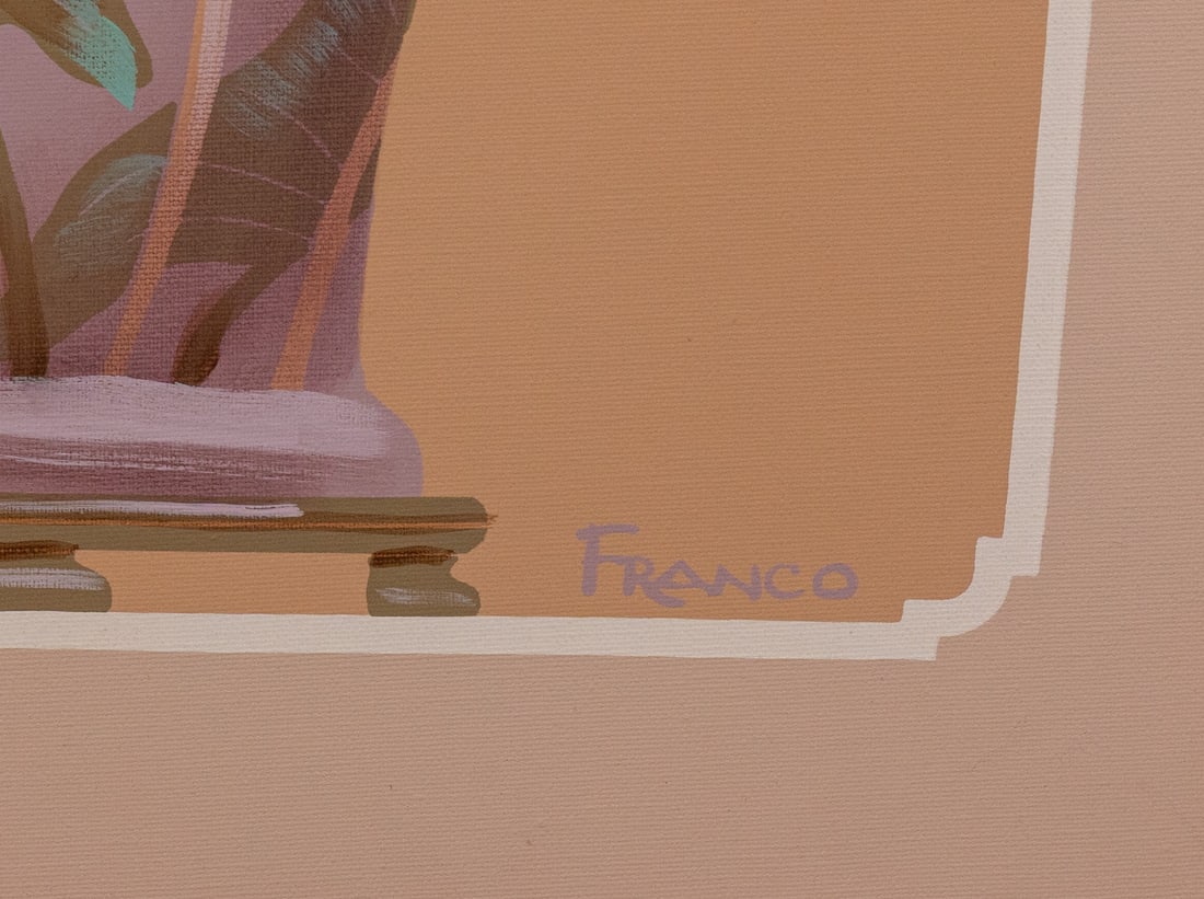 Pair of Mid Century "Franco" Canvas Paintings - 5