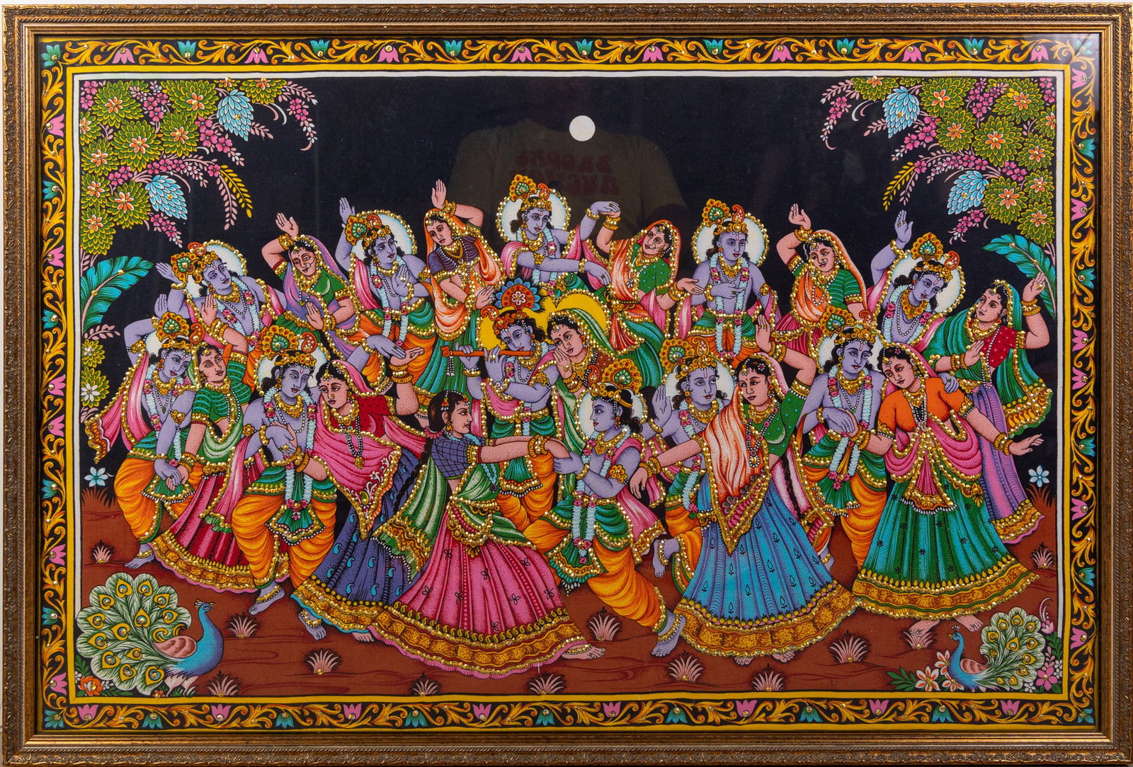 Traditional Indian "Raas Leela" Scene Textile Art (1 of 2)