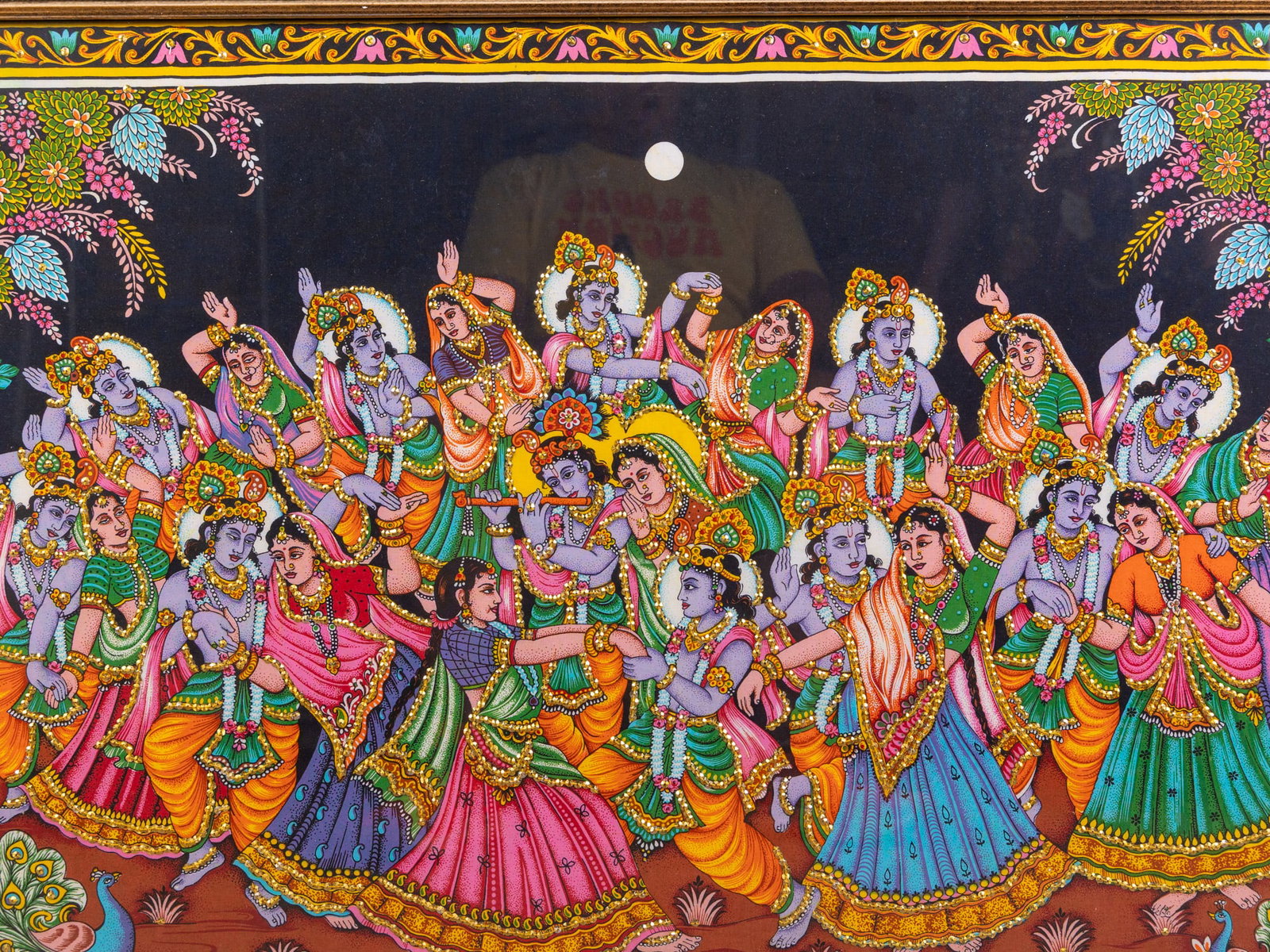 Traditional Indian "Raas Leela" Scene Textile Art - 2
