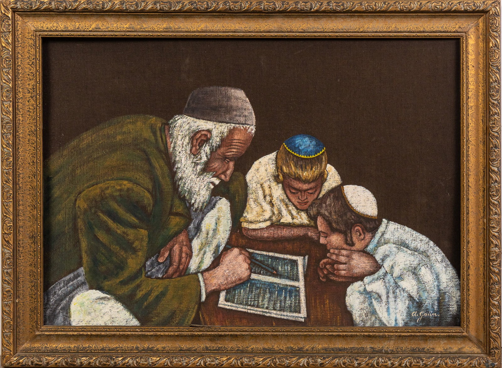 Israeli Artists Studios of Rikuah - Judaica of Rabbi Teaching Sacred Text, Oil on Board: Israeli Artists Studios of Rikuah - Judaica of Rabbi Teaching Sacred Text, Oil on Board Size 17" x 23" Literature Brooks Auction – Online Auction Terms & Conditions Contact: (856) 694-2960 |