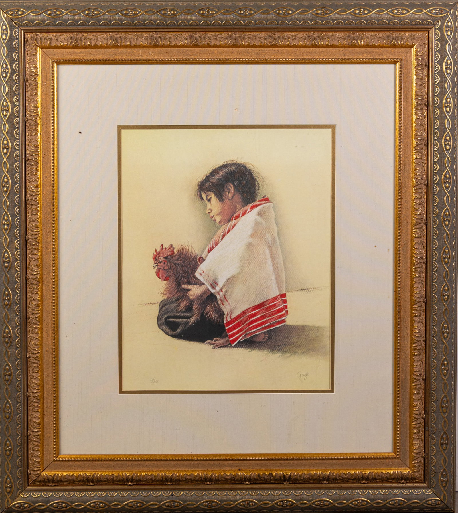 Gayle Walker (Mexican) - "Nina con Gallito", 3/300 Pencil Signed Print: Gayle Walker (Mexican) - "Nina con Gallito", 3/300 Pencil Signed Print Size 39" x 35" Literature Brooks Auction – Online Auction Terms & Conditions Contact: (856) 694-2960 | info@brooks.auction