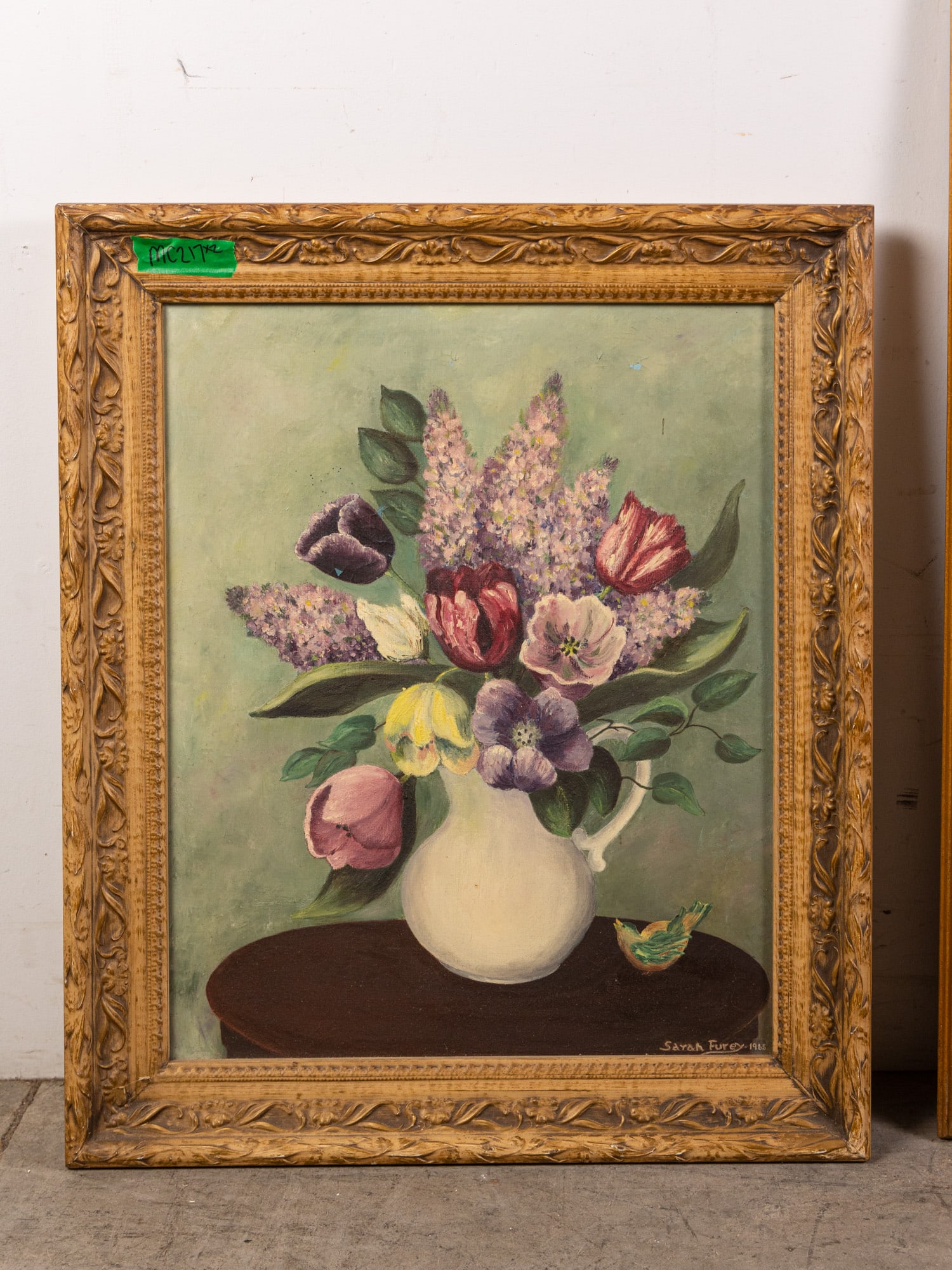 Pair of Vintage Floral Still Life Paintings, Oil on Canvas - 2