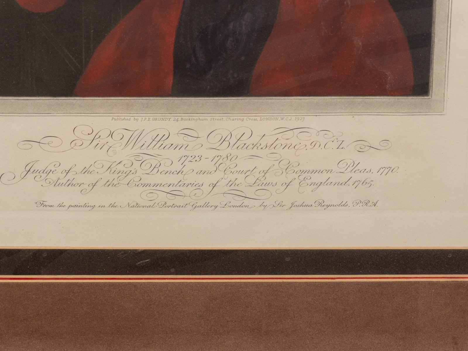 Framed Engraving of Sir William Blackstone - 2