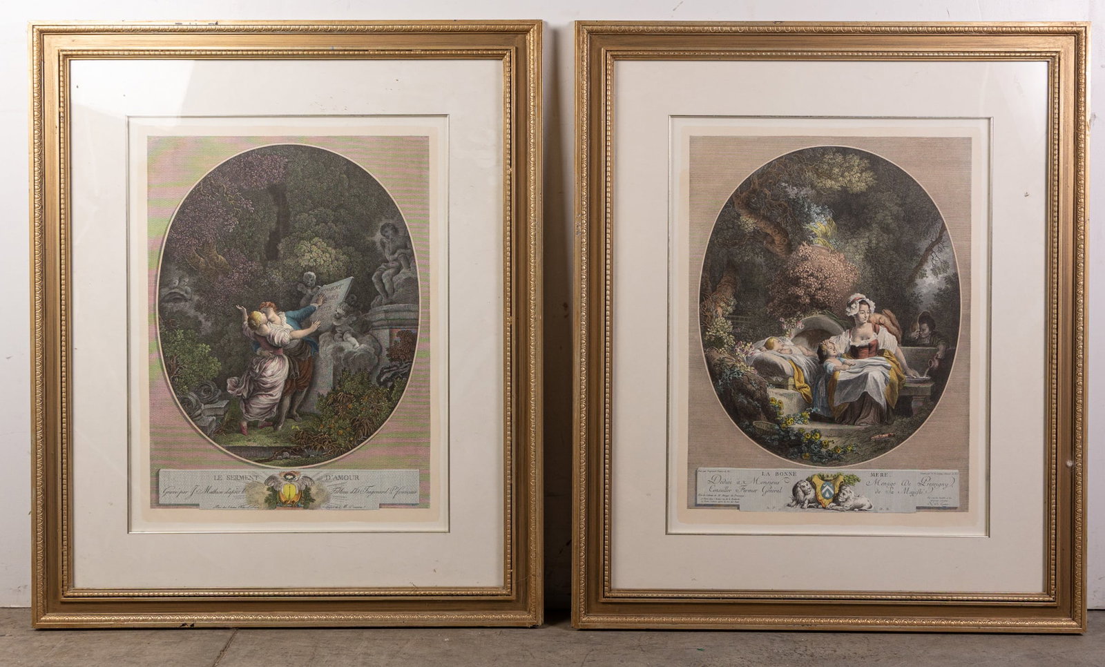 Pair of Jean-Honore Fragonard Prints: "Le Serment d'Amour" and "La Bonne Mere" Size 36" x 30" Literature Brooks Auction – Online Auction Terms & Conditions Contact: (856) 694-2960 | info@brooks.auction READ BEFORE YOU BID: We want