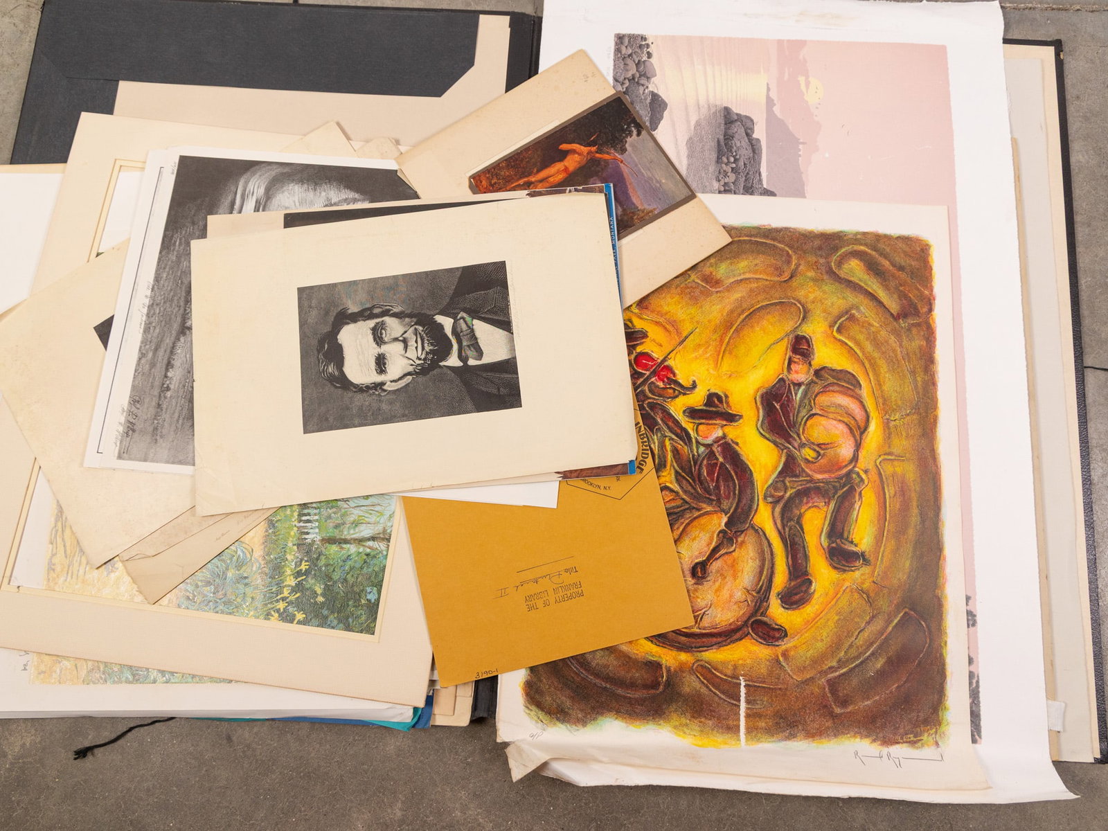 Large Portfolio of Assorted Paintings, Drawings and Prints - 3