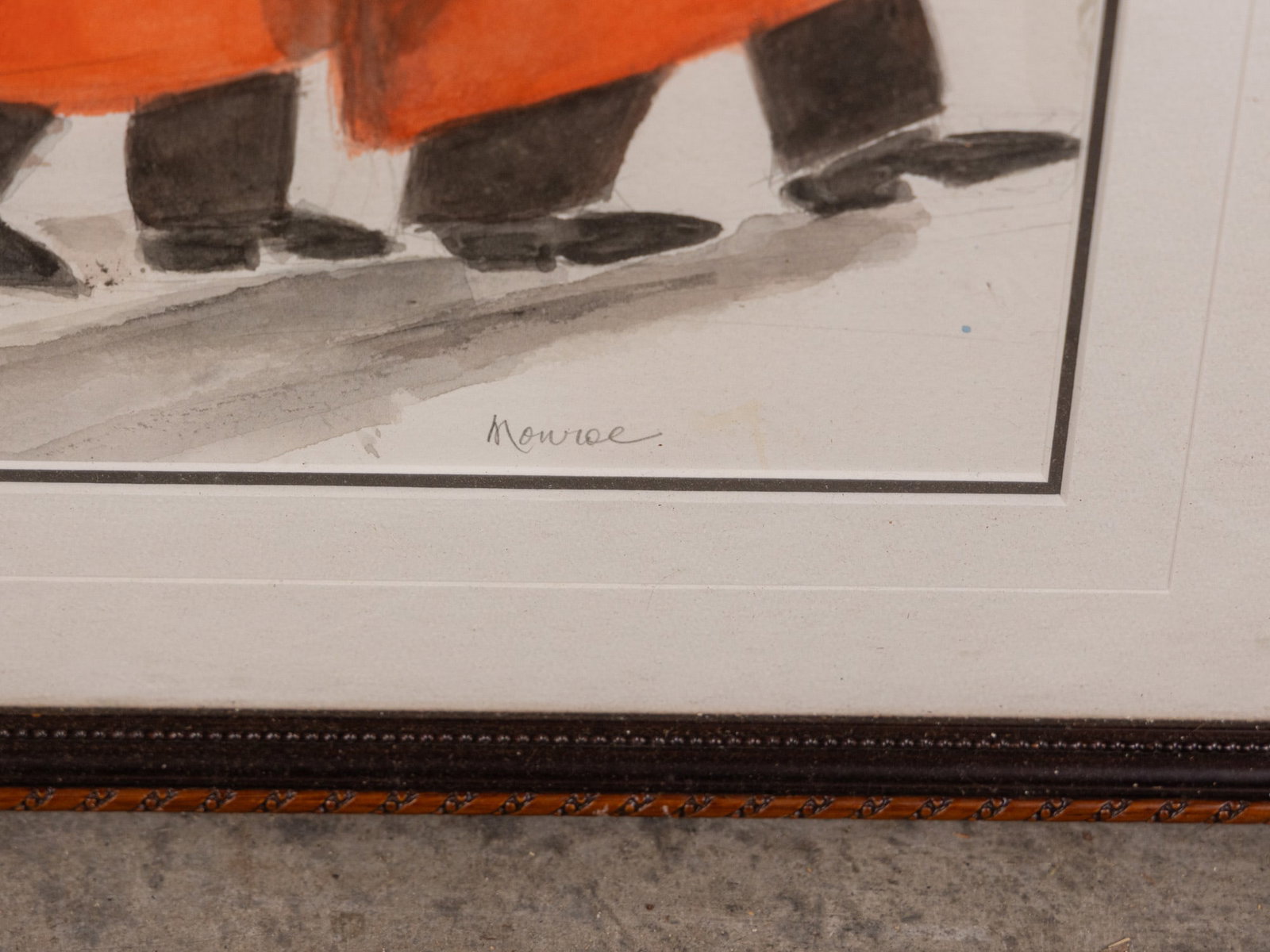 Naive Watercolor of Two Figures in Academic Regalia Against an Architectural Background - 2
