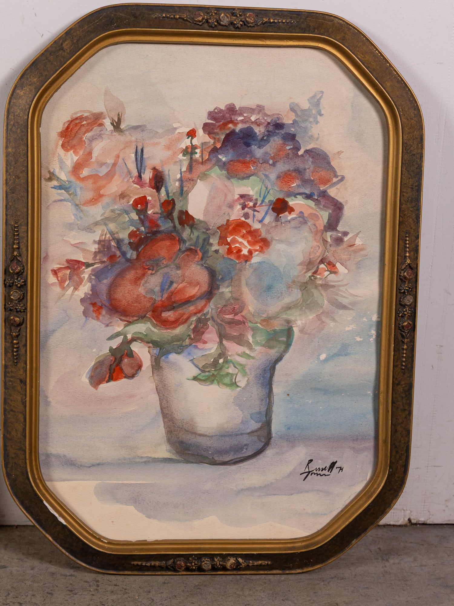 Pair of Vintage Framed Floral Still Life Paintings - 3