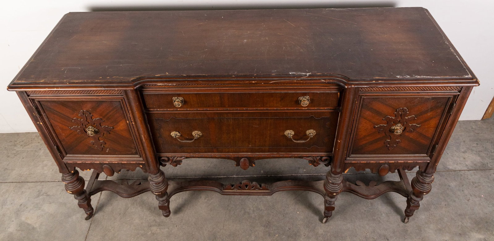 Wooden Ornate Jacobean-Style Buffet - 2
