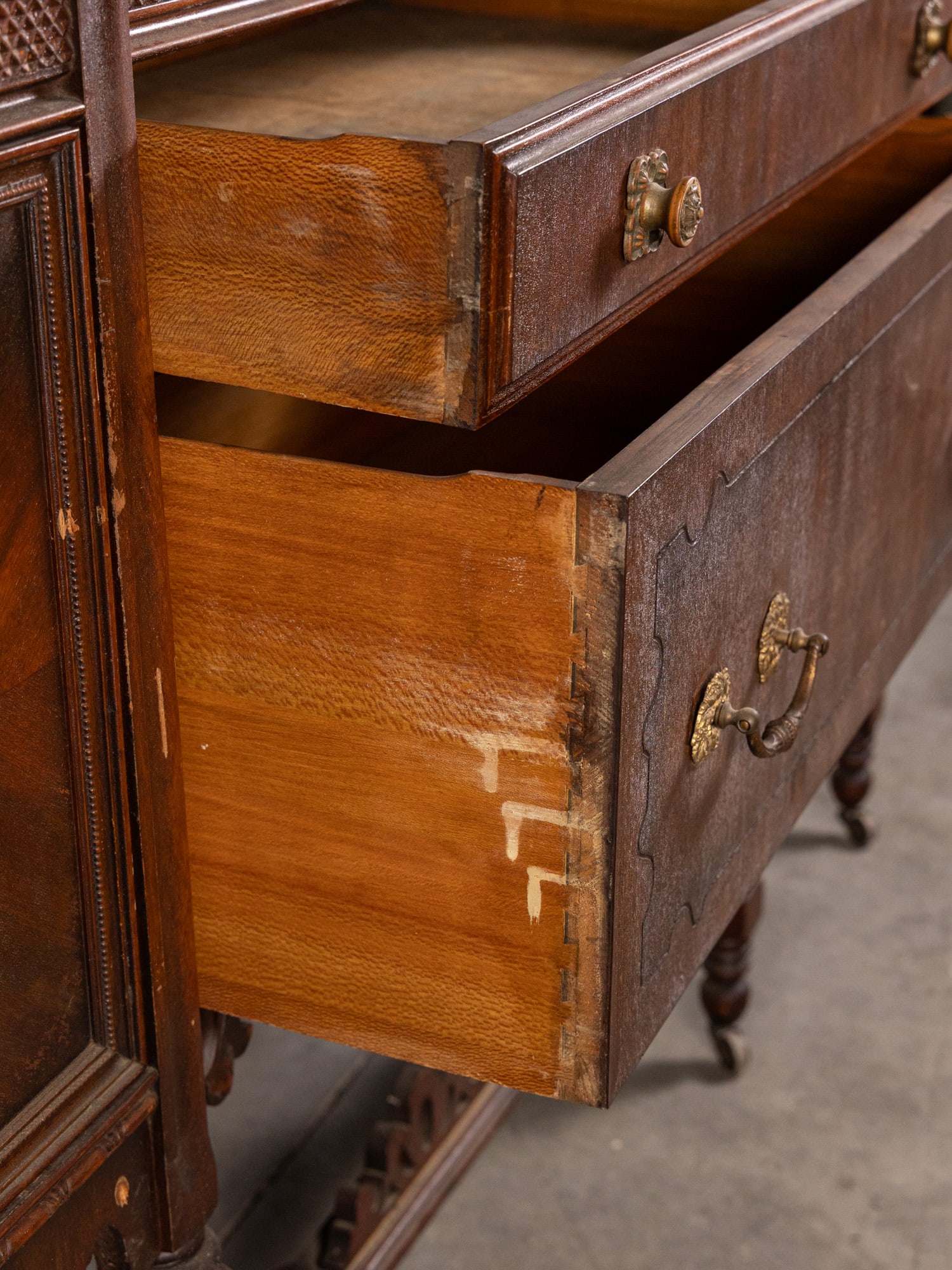 Wooden Ornate Jacobean-Style Buffet - 7