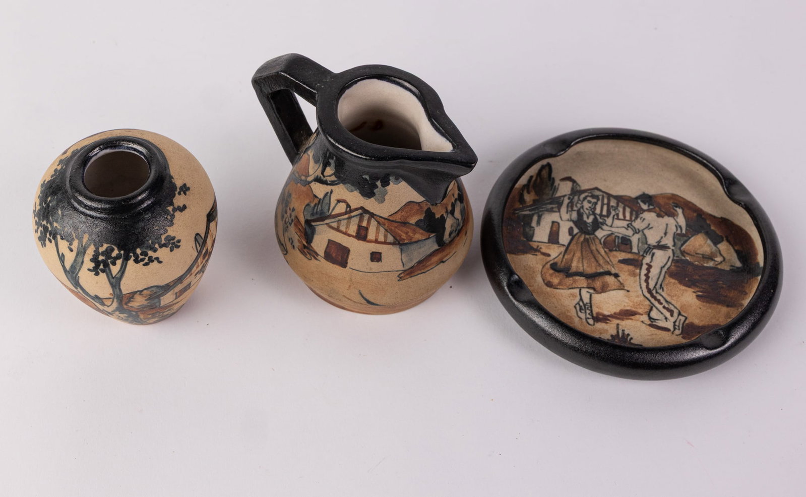 Three Pieces R.F. Ciboure French Pottery - 3