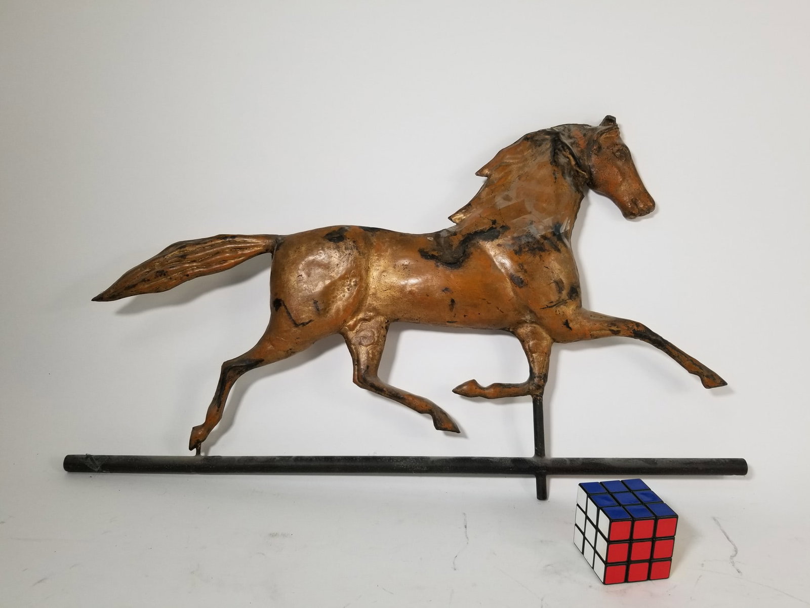 Antique Copper Running Horse Weathervane - 2