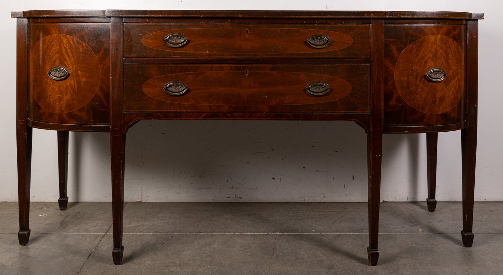 Federal Style Vintage Sideboard Cabinet: Federal Style Vintage Sideboard Cabinet Size 36" x 72" x 23" Literature Brooks Auction – Online Auction Terms & Conditions Contact: (856) 694-2960 | info@brooks.auction READ BEFORE YOU BID: We