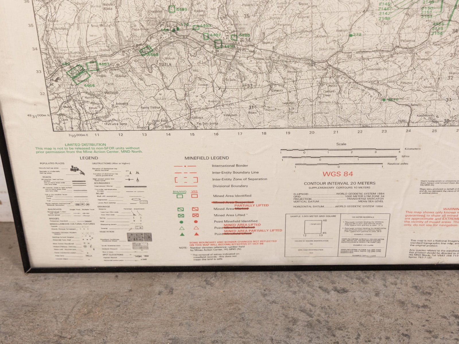 Tuzla, Bosnia, Decommissioned 1998 Landmine Map - 4