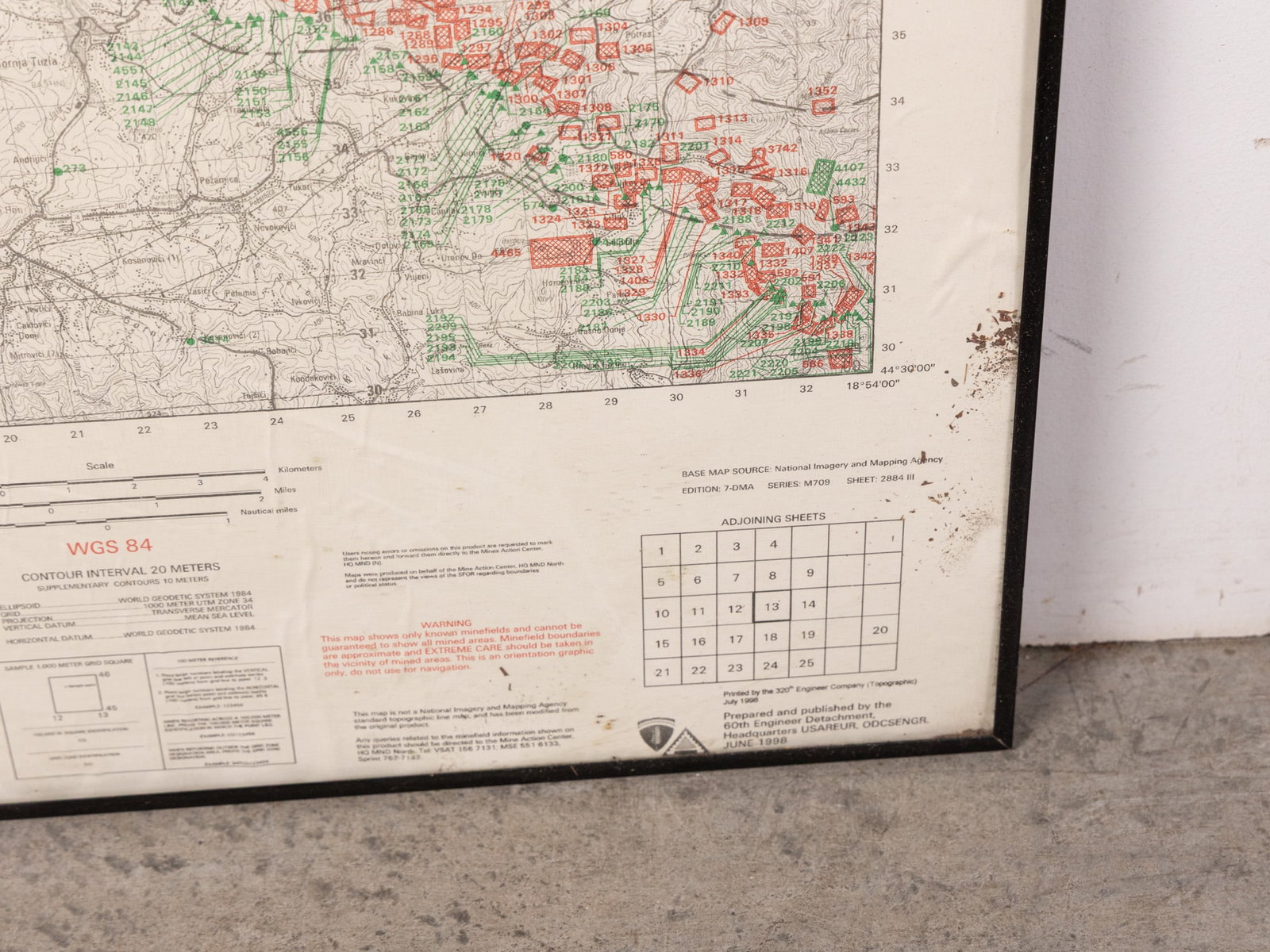 Tuzla, Bosnia, Decommissioned 1998 Landmine Map - 5
