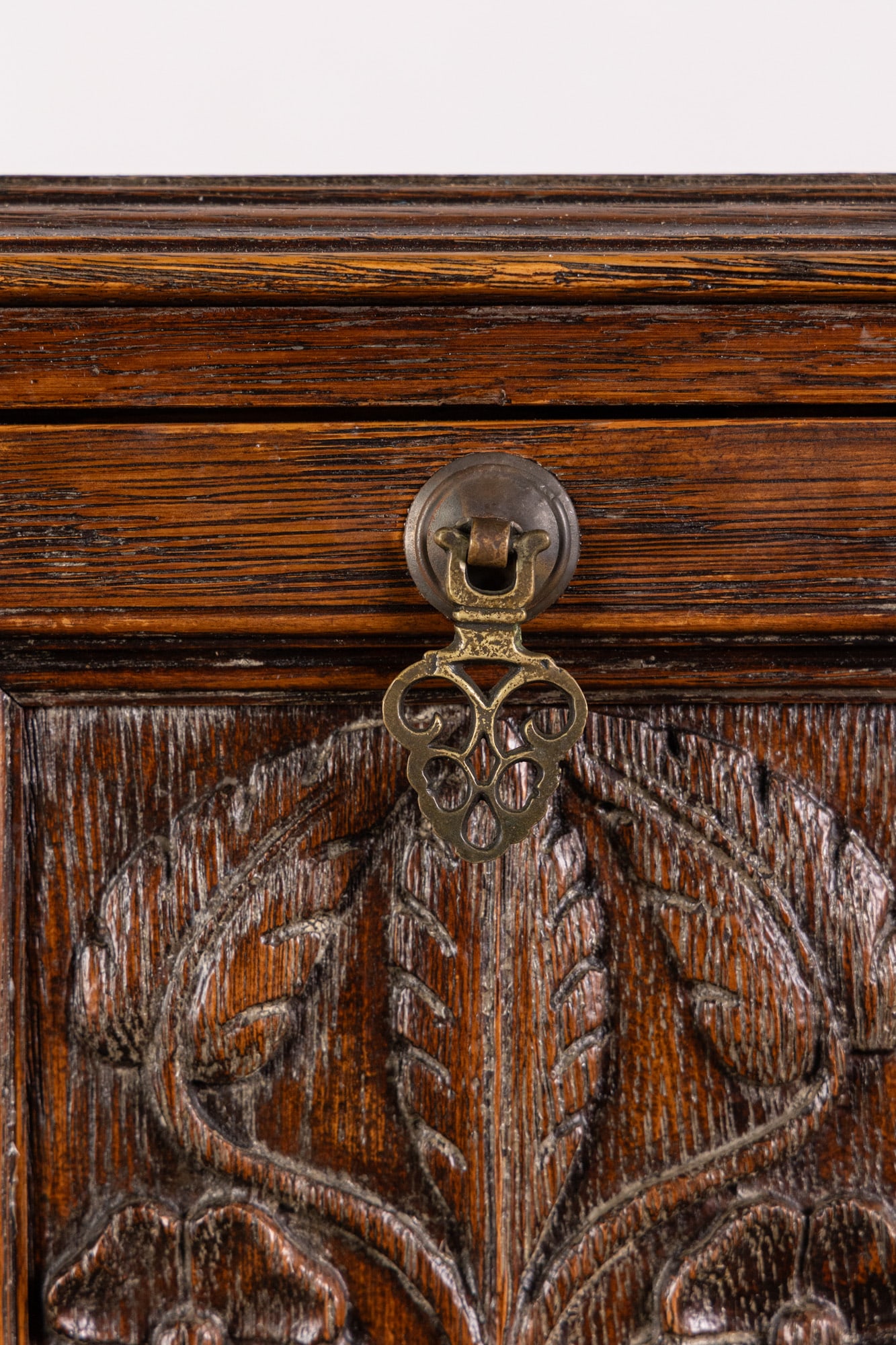 Vintage Wooden Jacobean-Style Bar Cabinet - 5
