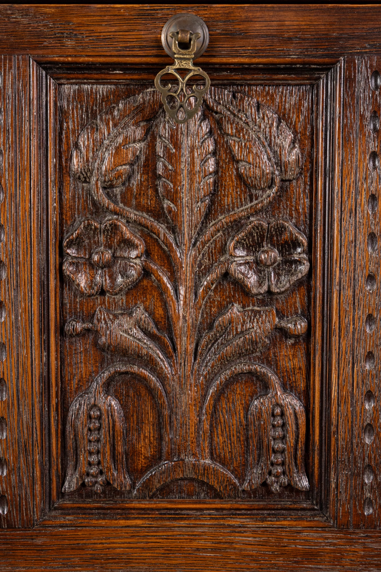 Vintage Wooden Jacobean-Style Bar Cabinet - 6