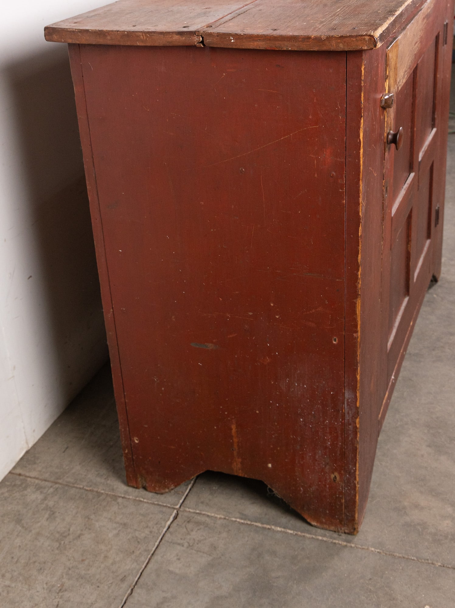 Antique Primitive Red Painted Cabinet - 3