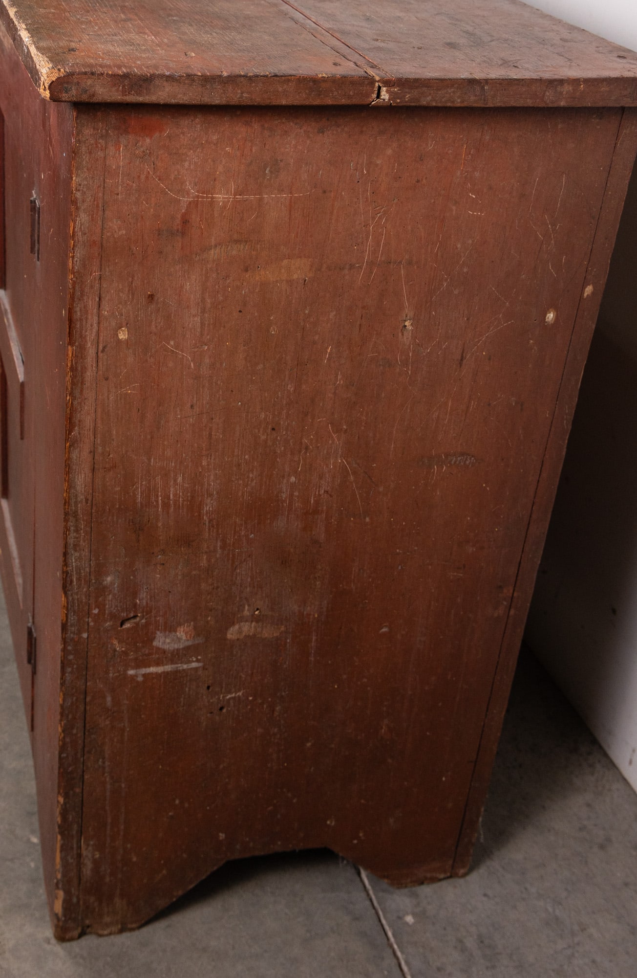 Antique Primitive Red Painted Cabinet - 4